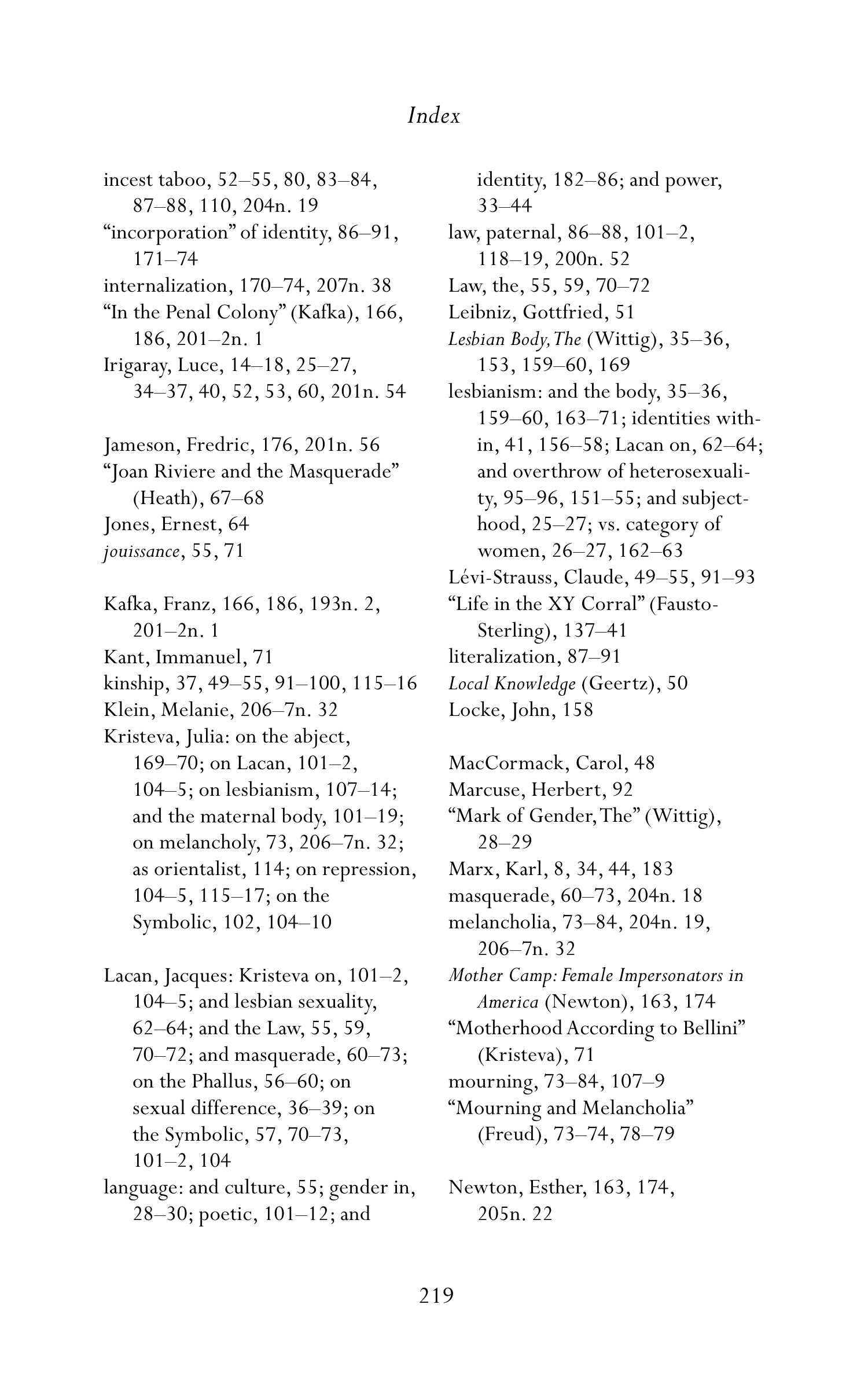 Judith Butler Gender Trouble Biography — page 254