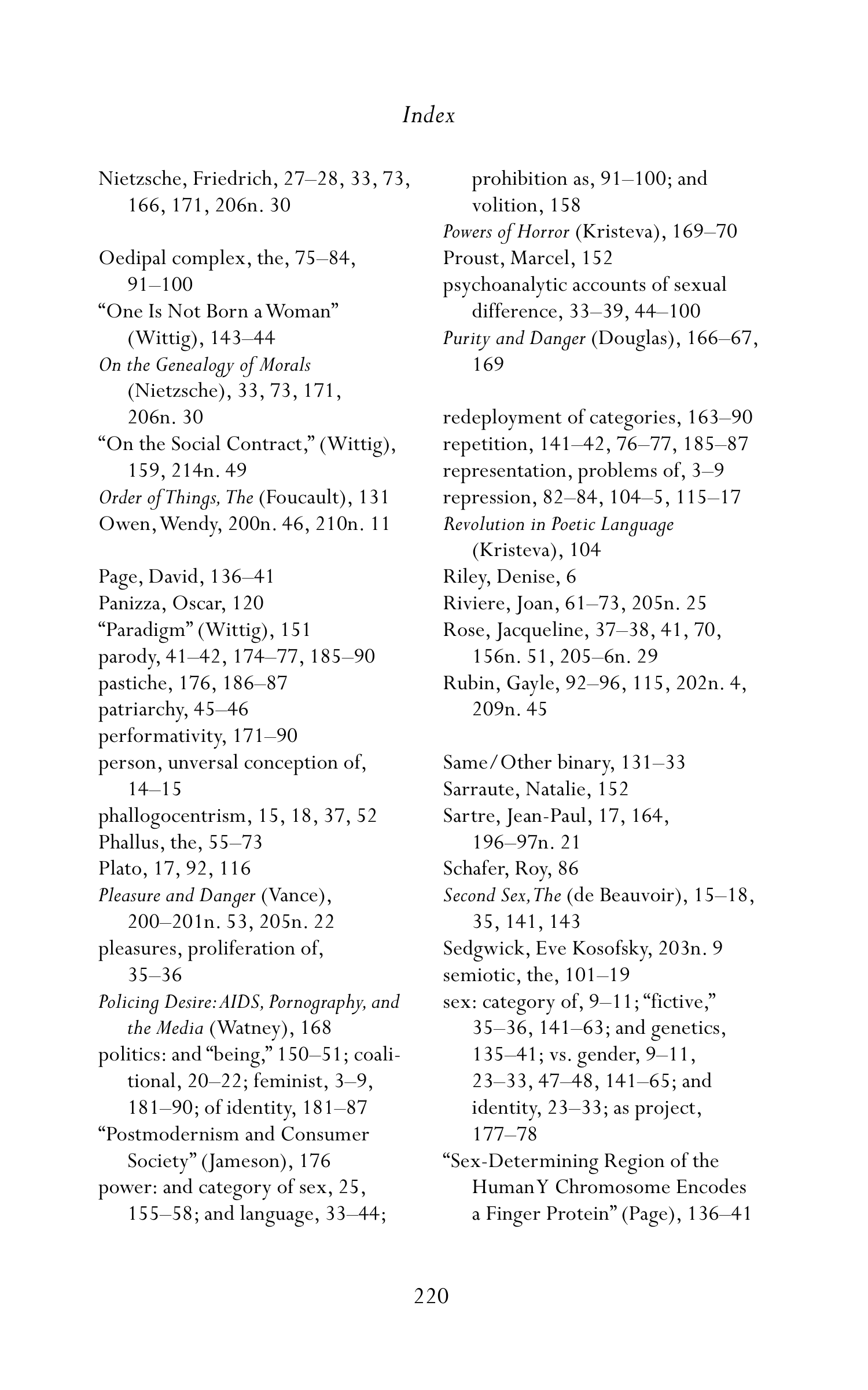 Judith Butler Gender Trouble Biography — page 255