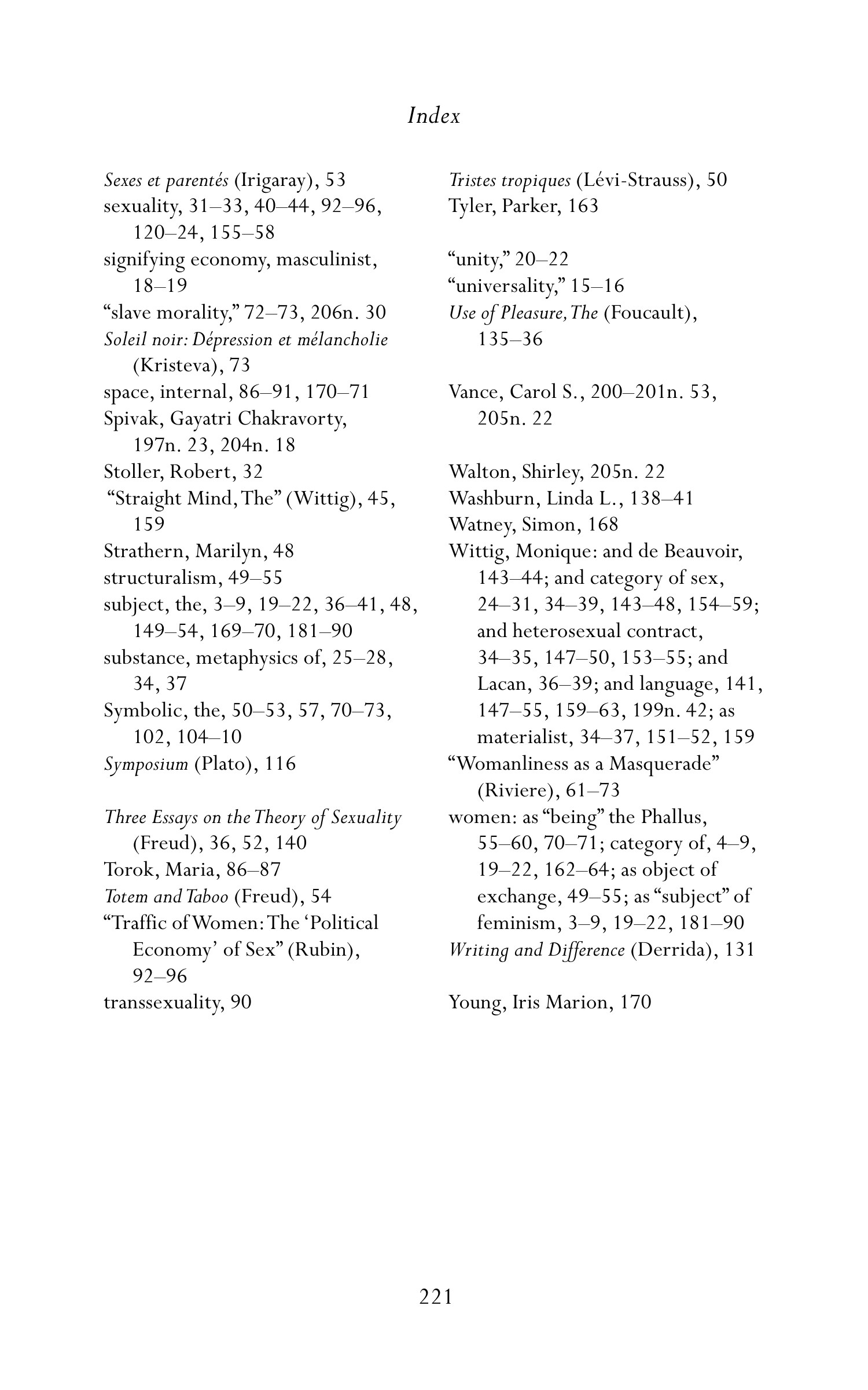 Judith Butler Gender Trouble Biography — page 256