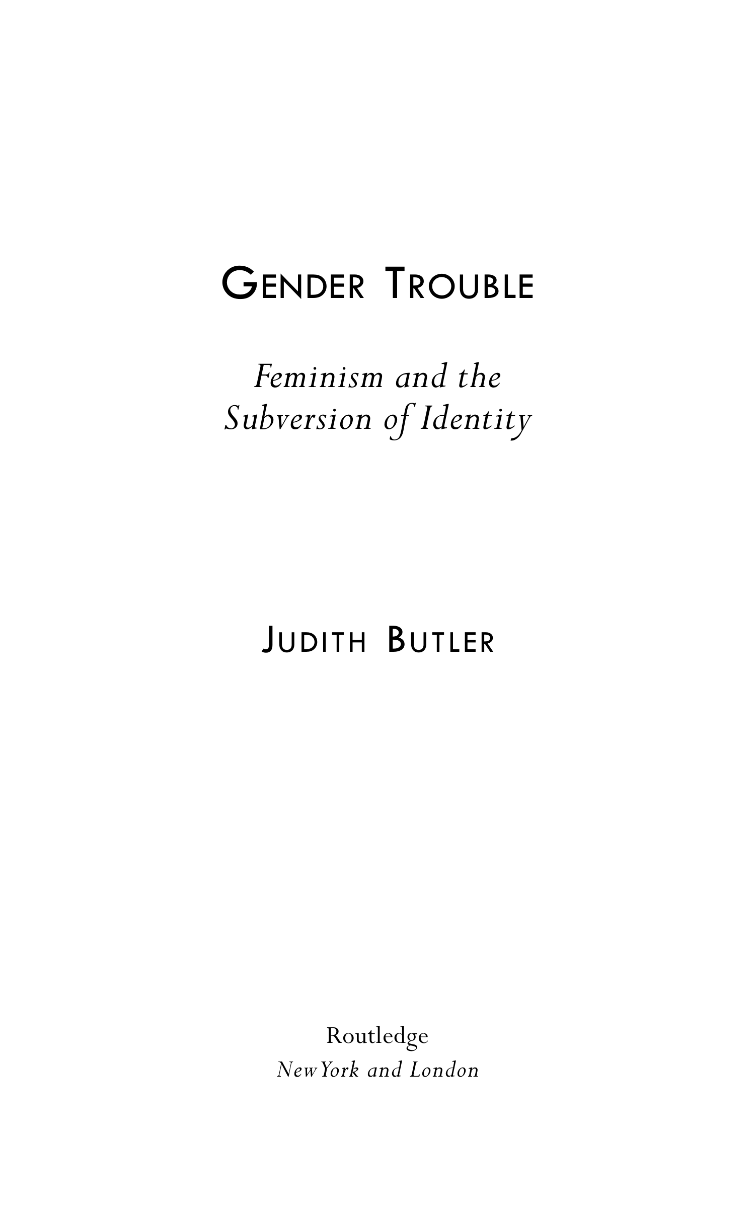 Judith Butler Gender Trouble Biography — page 4