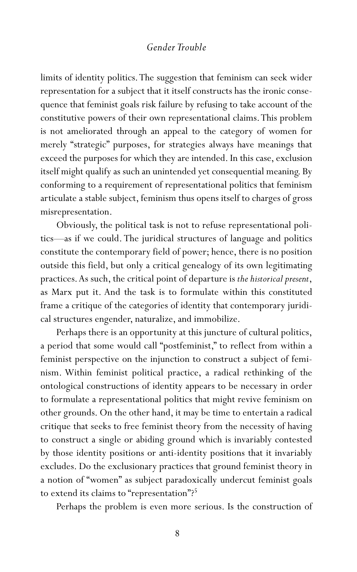Judith Butler Gender Trouble Biography — page 43