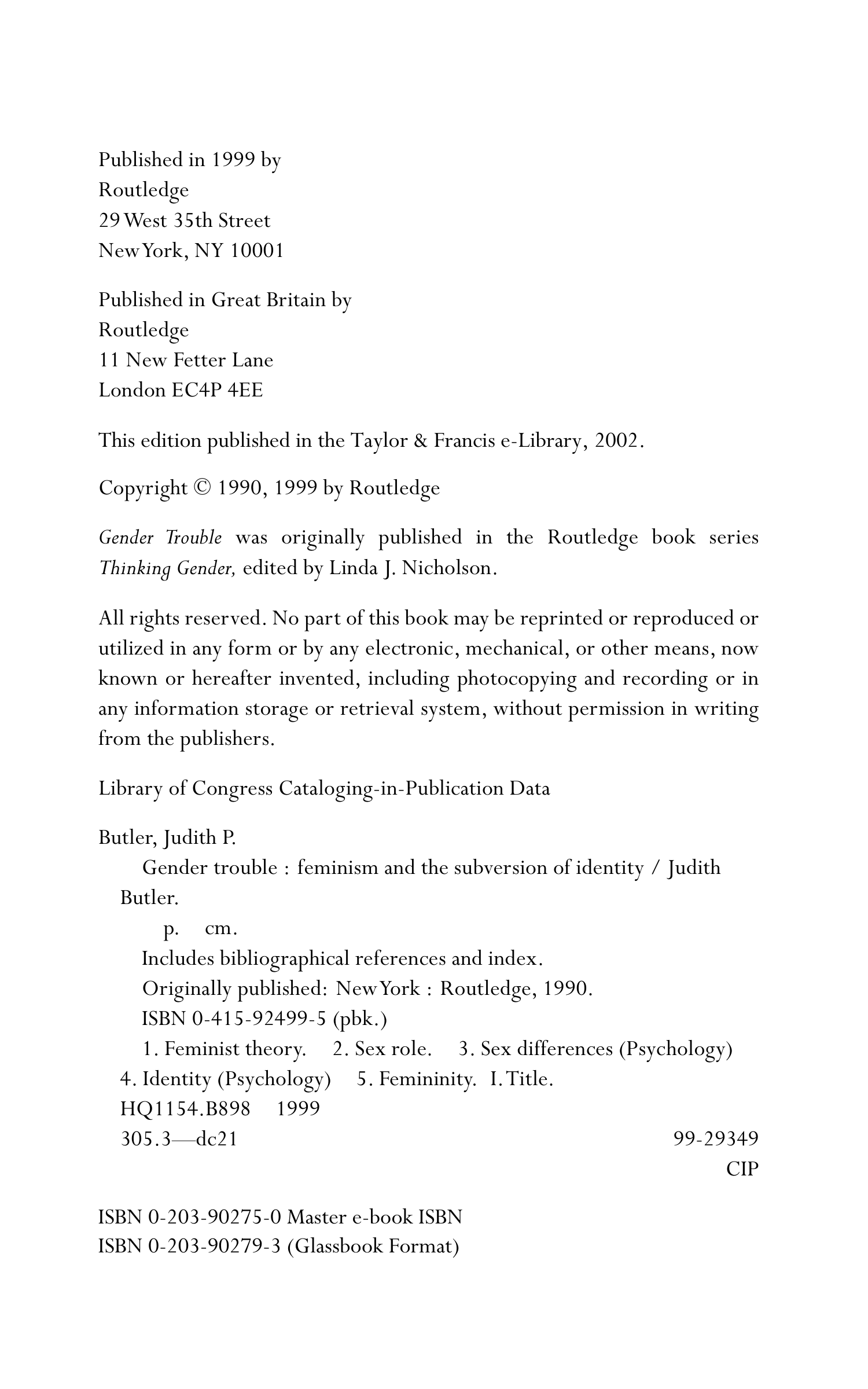 Judith Butler Gender Trouble Biography — page 5