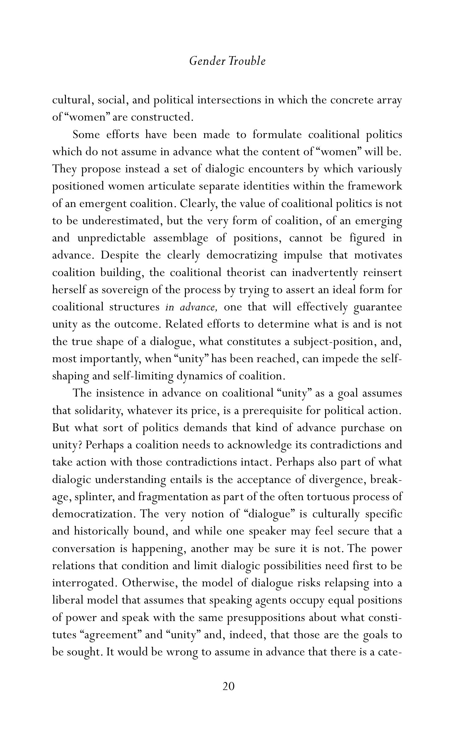 Judith Butler Gender Trouble Biography — page 55