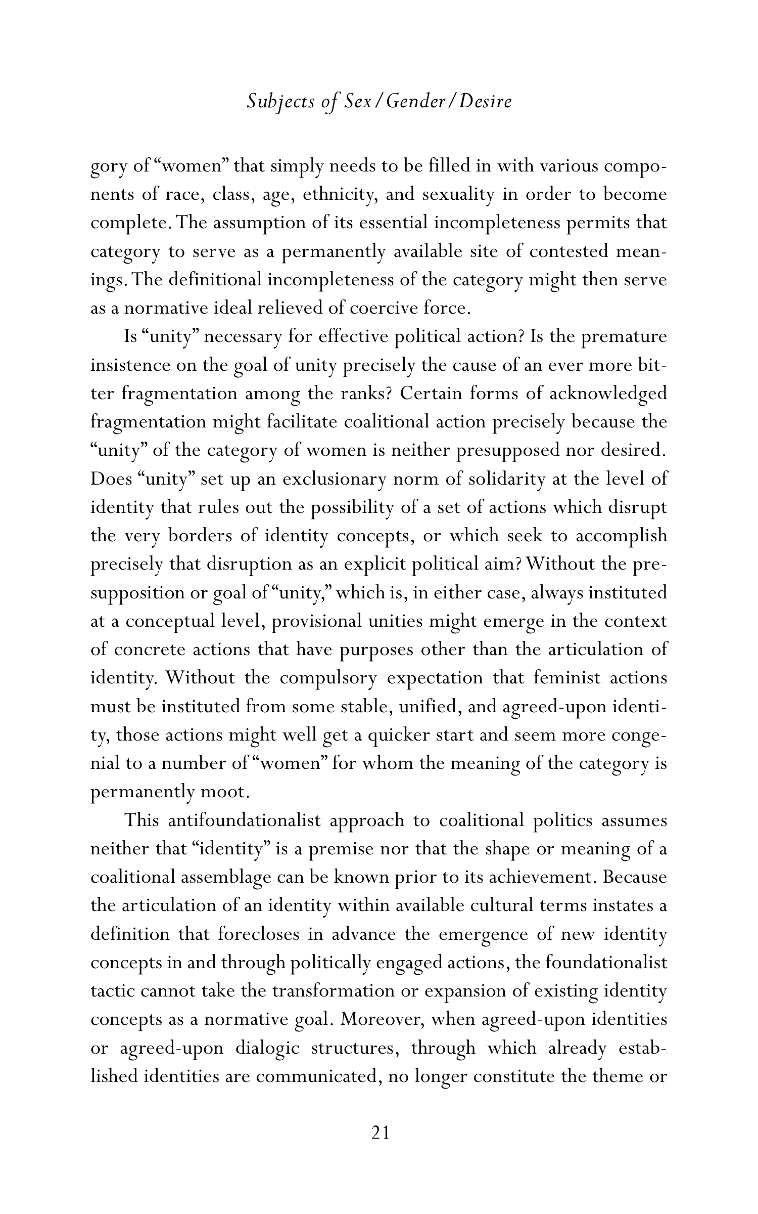 Judith Butler Gender Trouble Biography — page 56