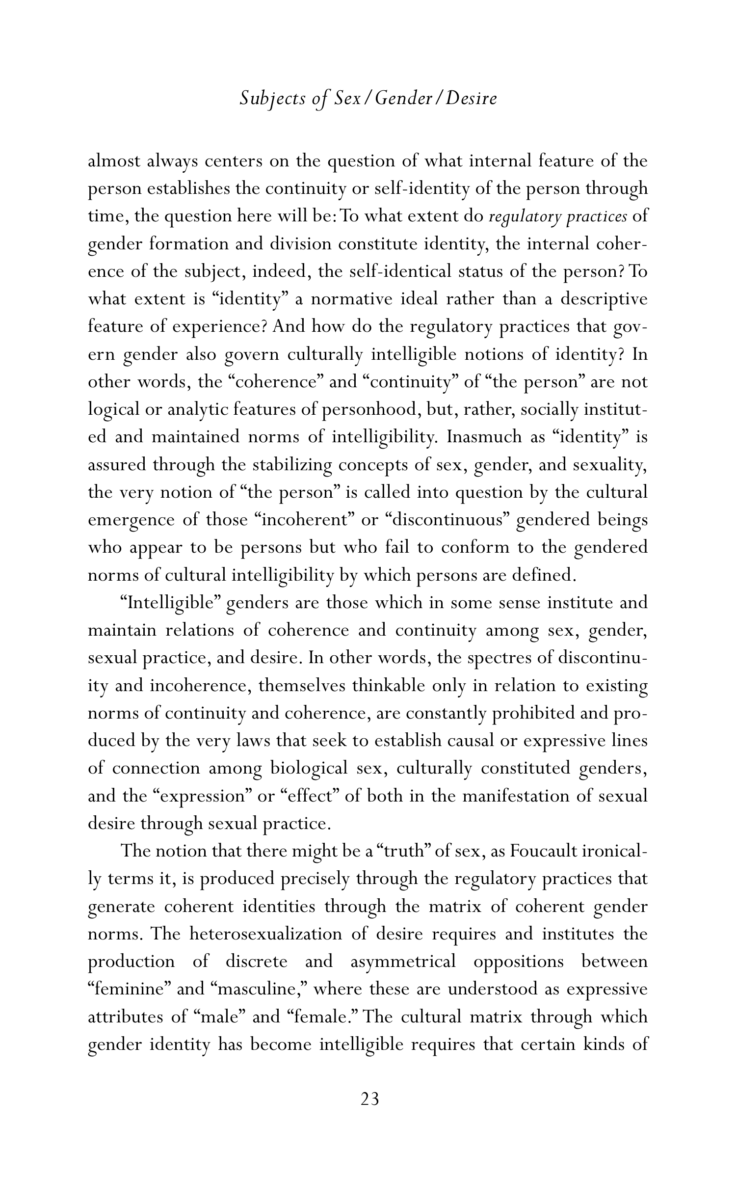 Judith Butler Gender Trouble Biography — page 58