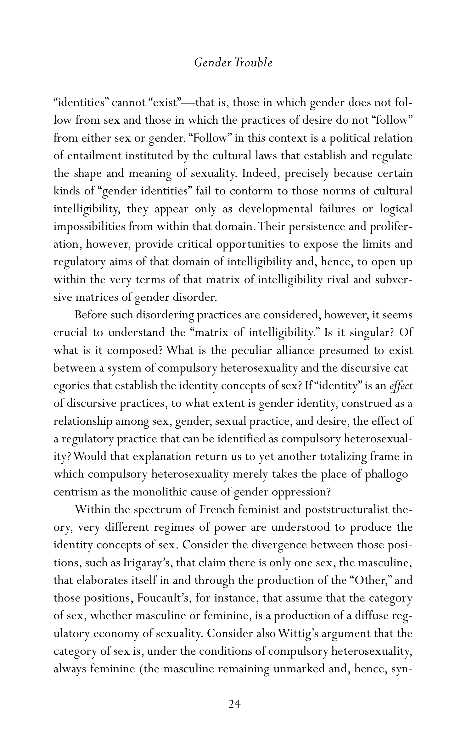Judith Butler Gender Trouble Biography — page 59