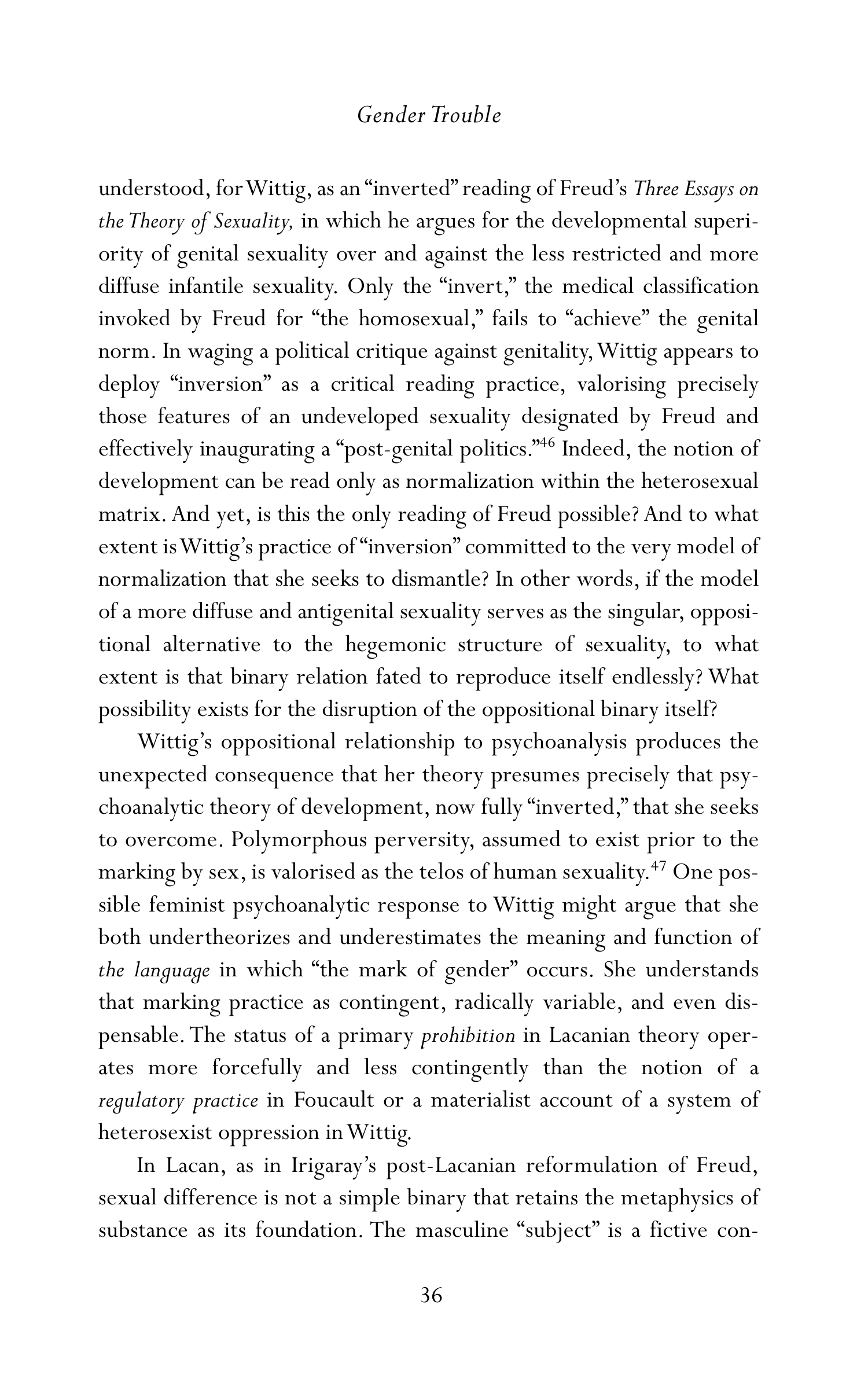 Judith Butler Gender Trouble Biography — page 71