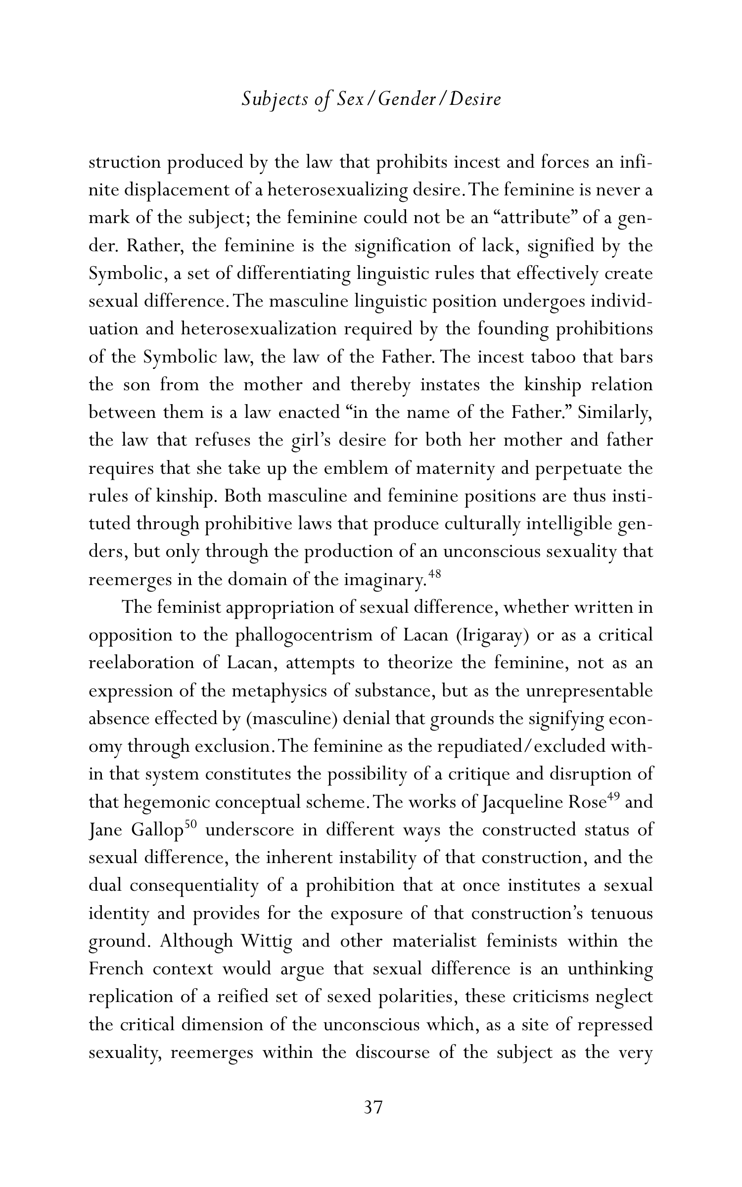 Judith Butler Gender Trouble Biography — page 72
