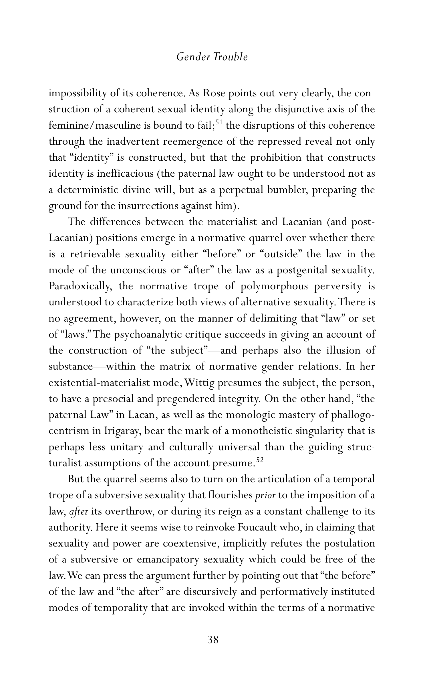 Judith Butler Gender Trouble Biography — page 73