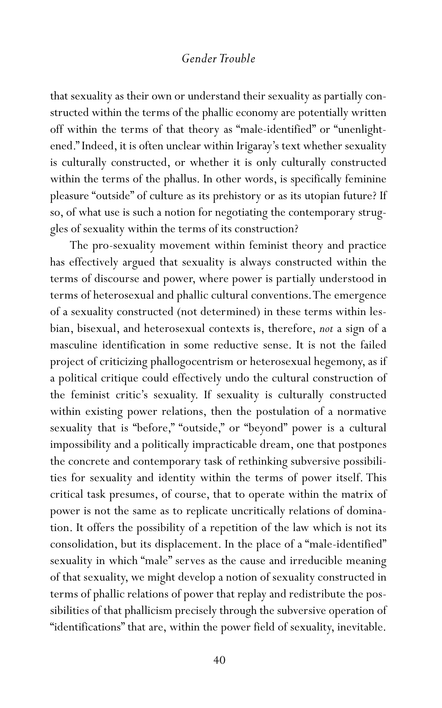 Judith Butler Gender Trouble Biography — page 75