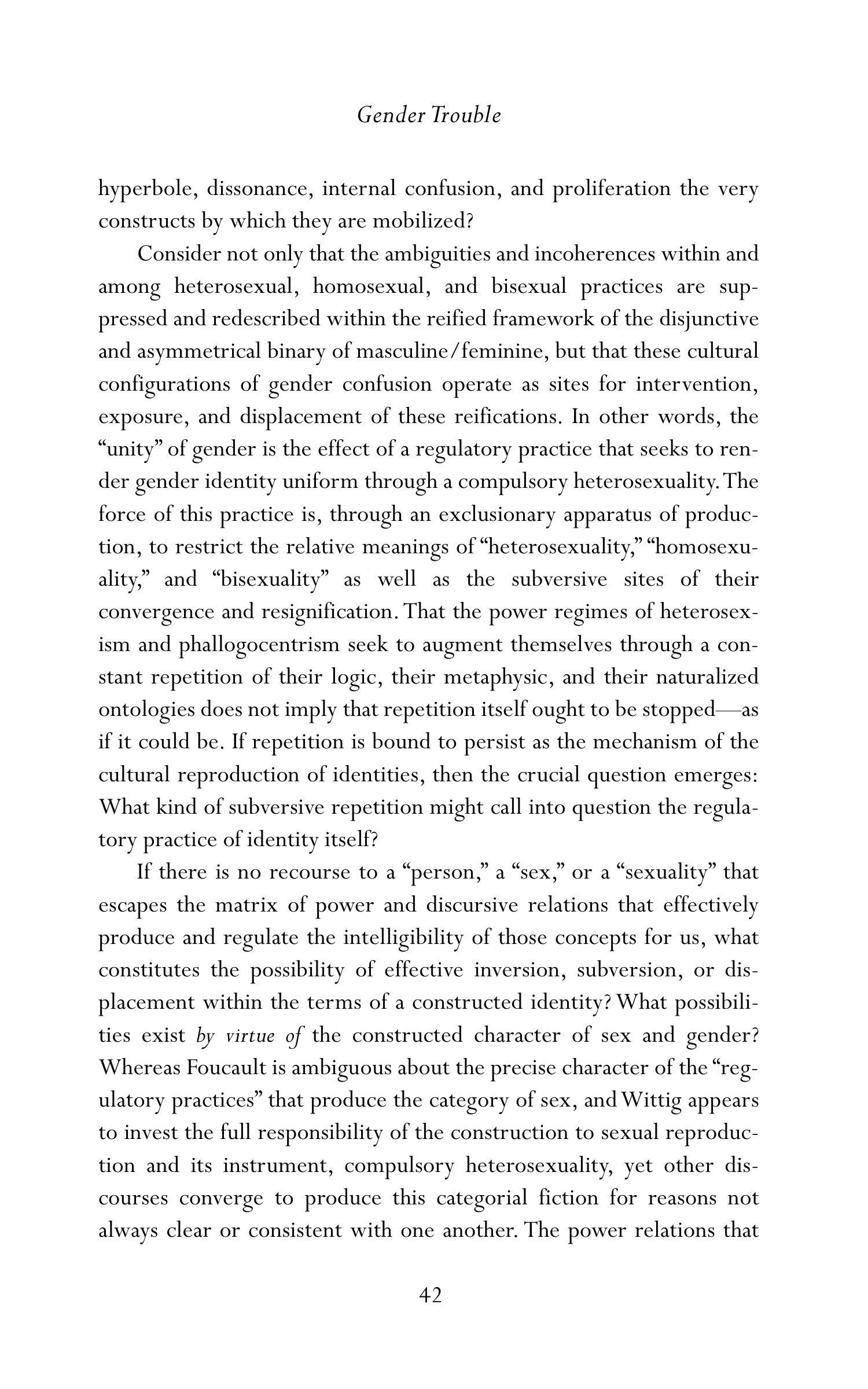 Judith Butler Gender Trouble Biography — page 77