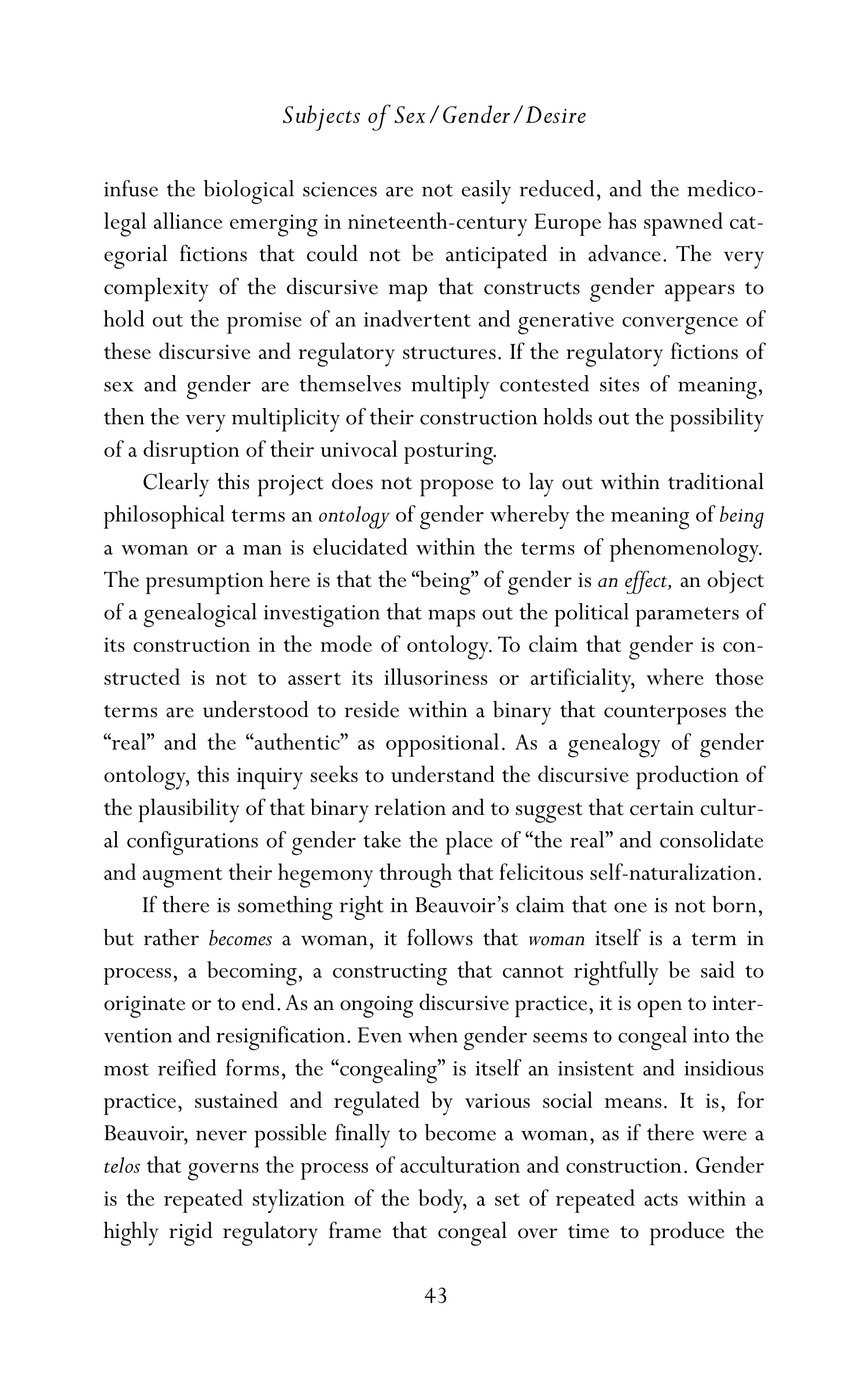 Judith Butler Gender Trouble Biography — page 78