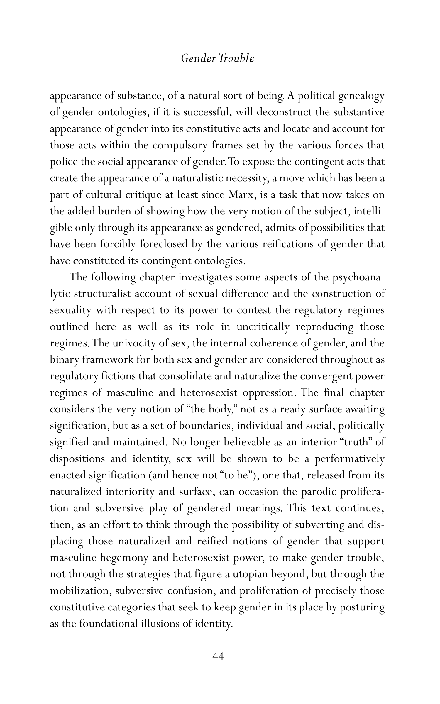 Judith Butler Gender Trouble Biography — page 79