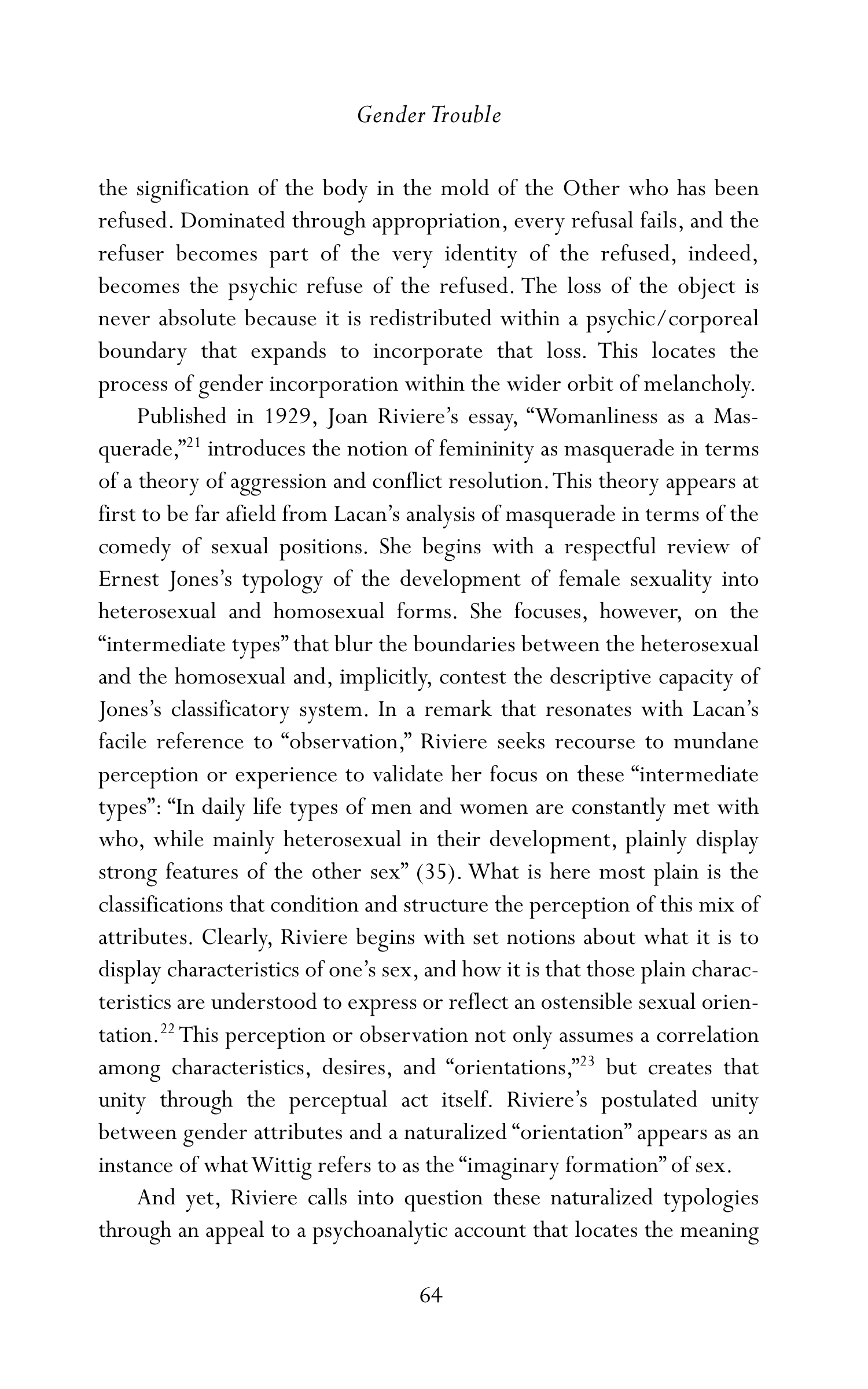 Judith Butler Gender Trouble Biography — page 99