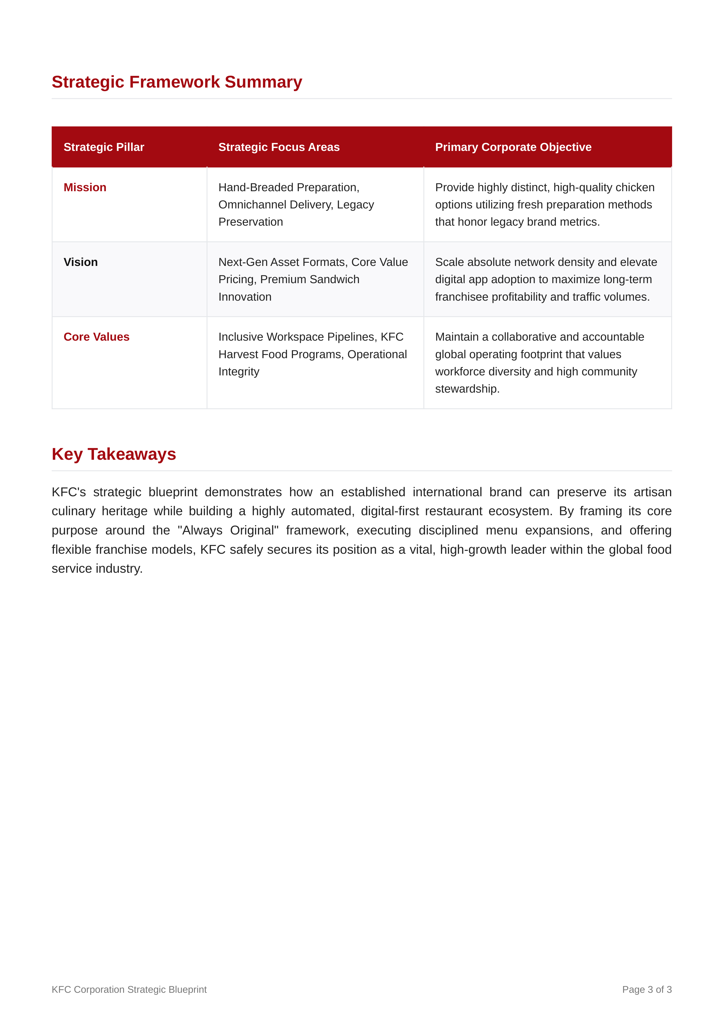 KFC Mission Statement — page 3