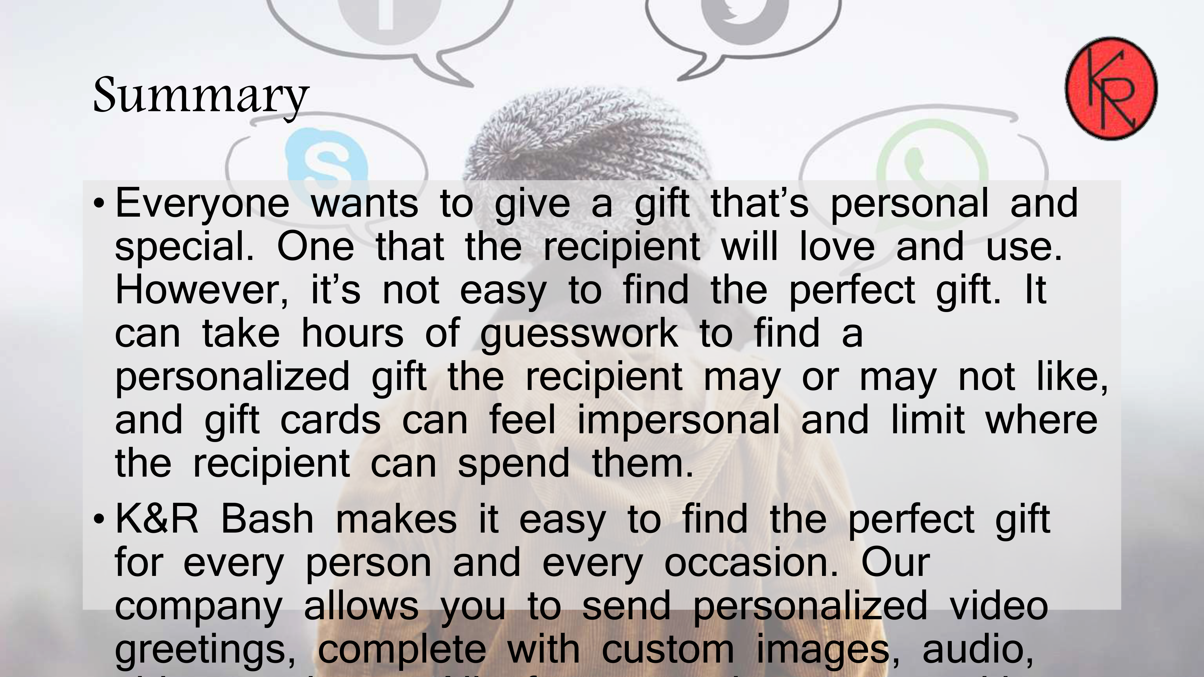 K&R Bash Pitch Deck  — page 2