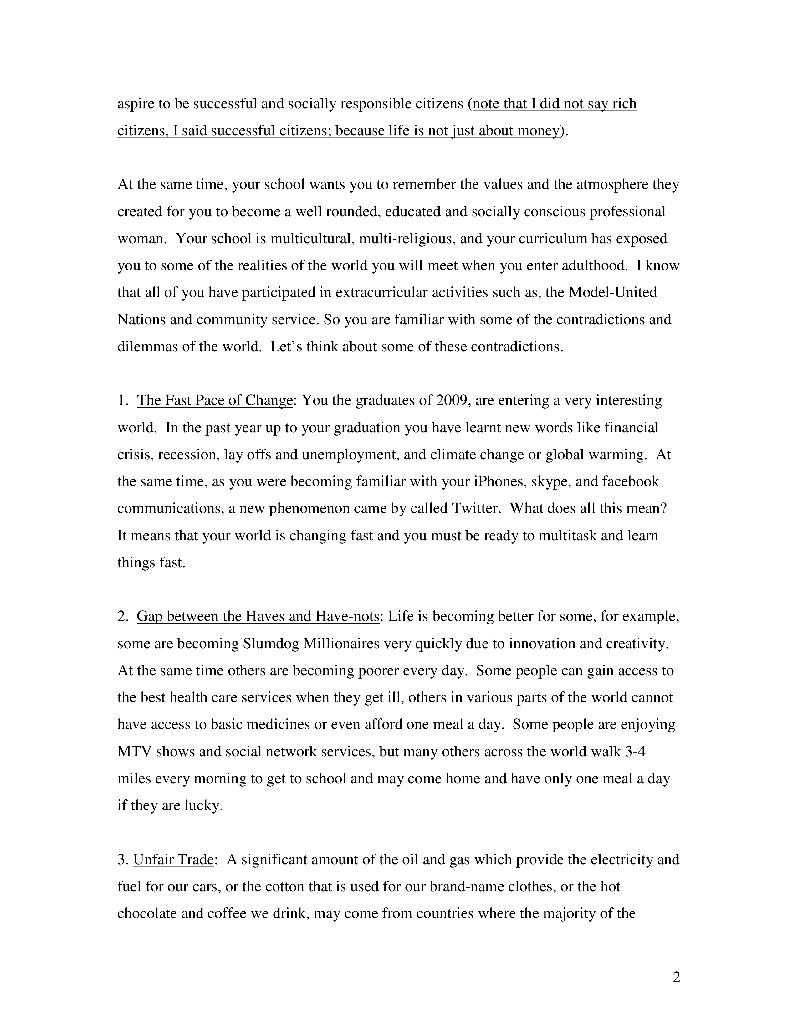 Kandeh Yumkella Commencement Speech — page 2