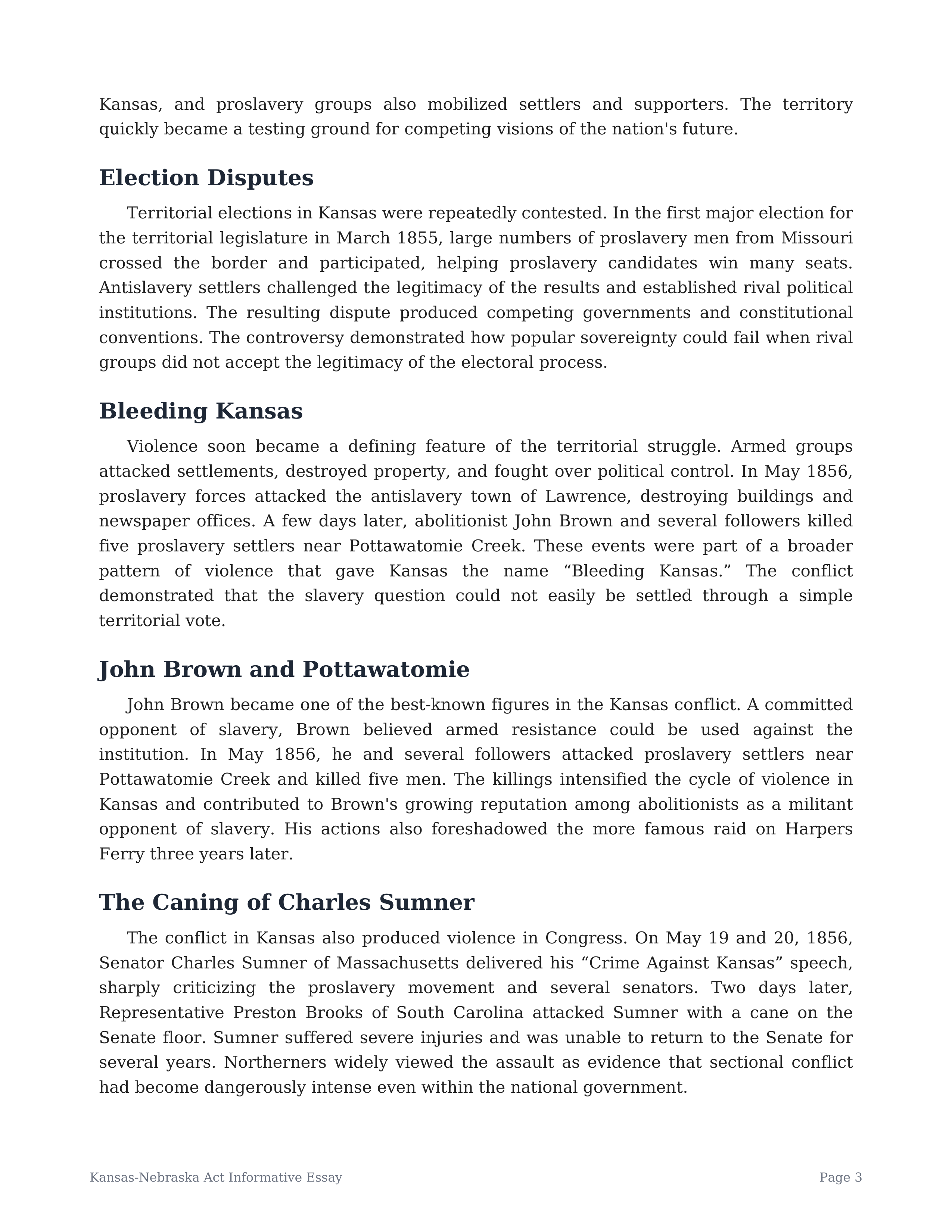 Kansas-Nebraska Act Informative Essay — page 3