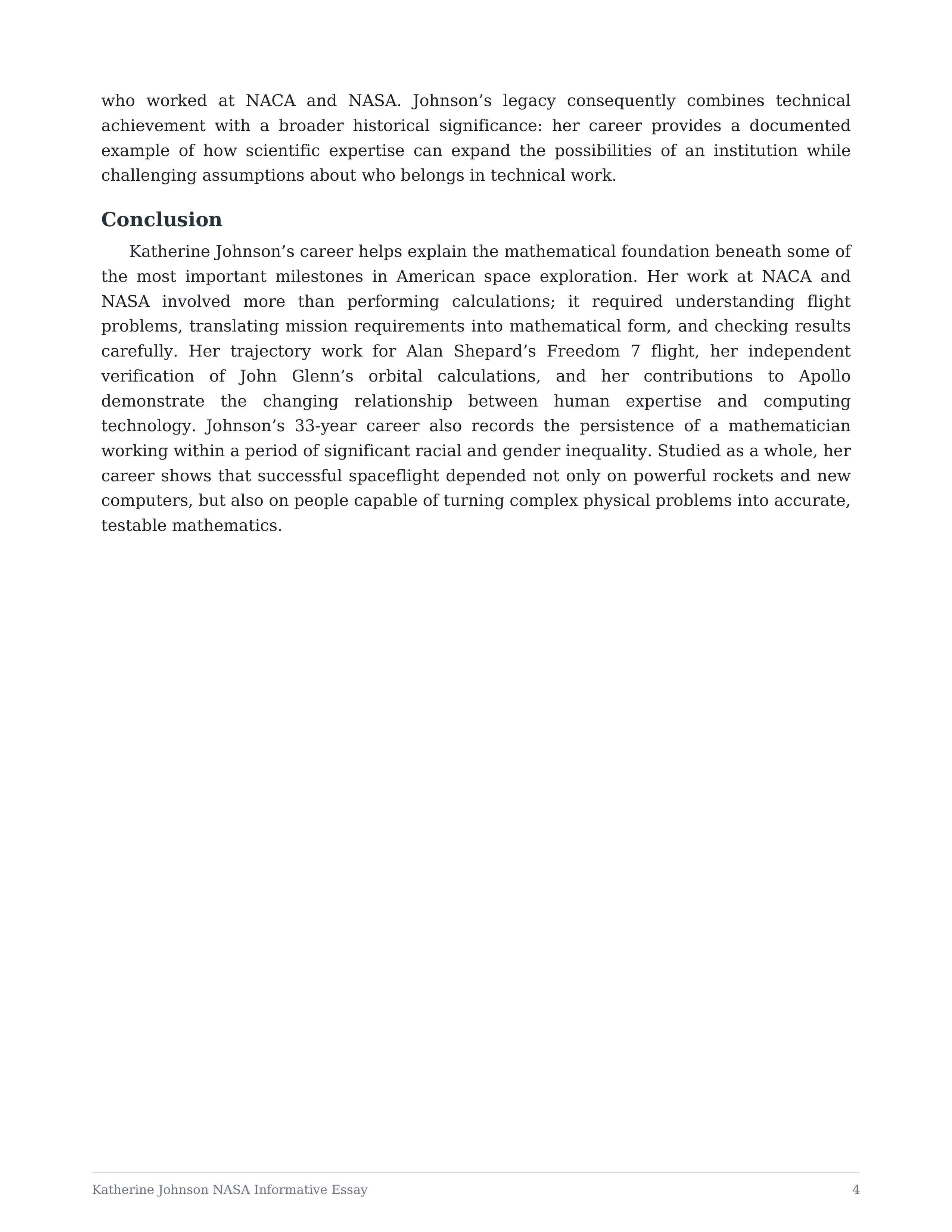 Katherine Johnson NASA Informative Essay — page 4