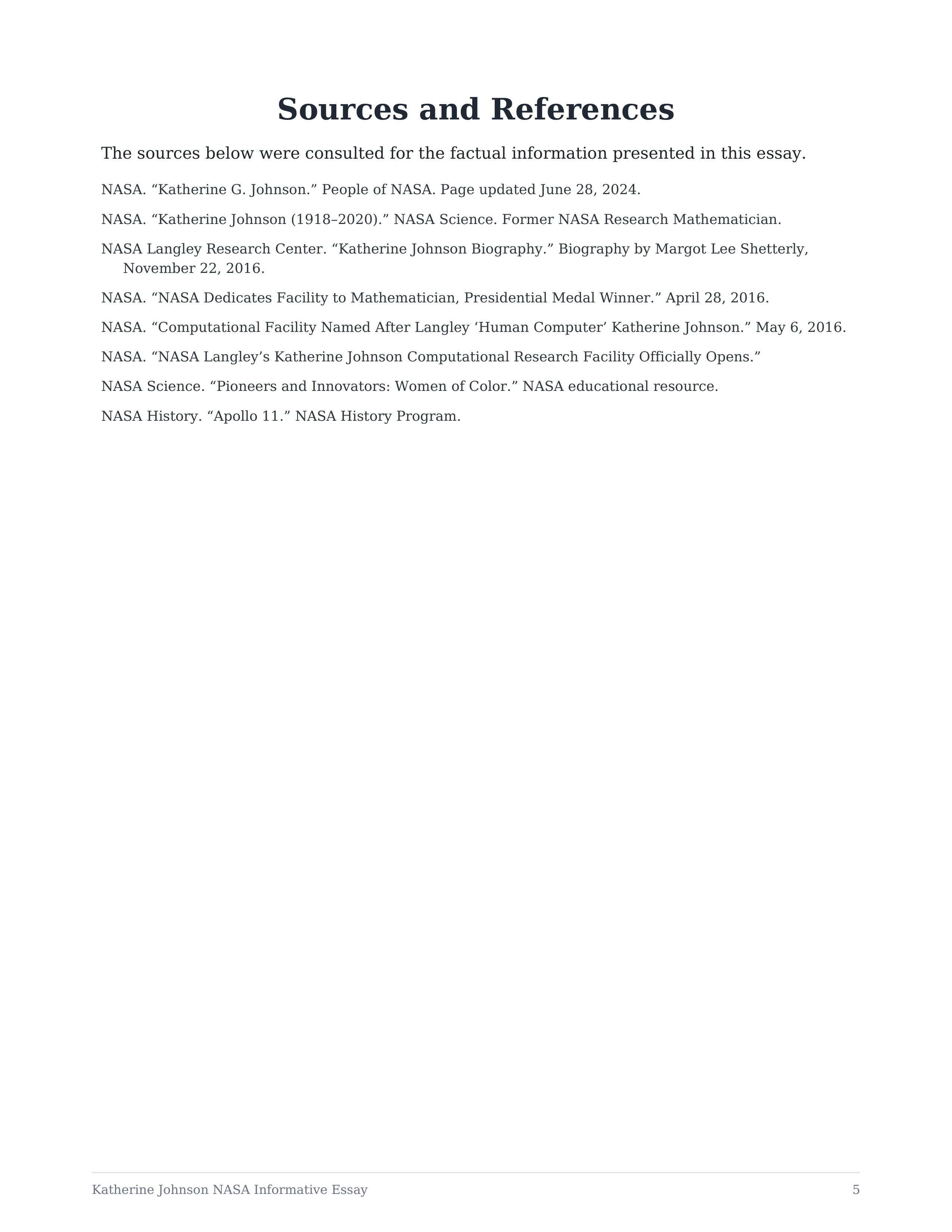 Katherine Johnson NASA Informative Essay — page 5