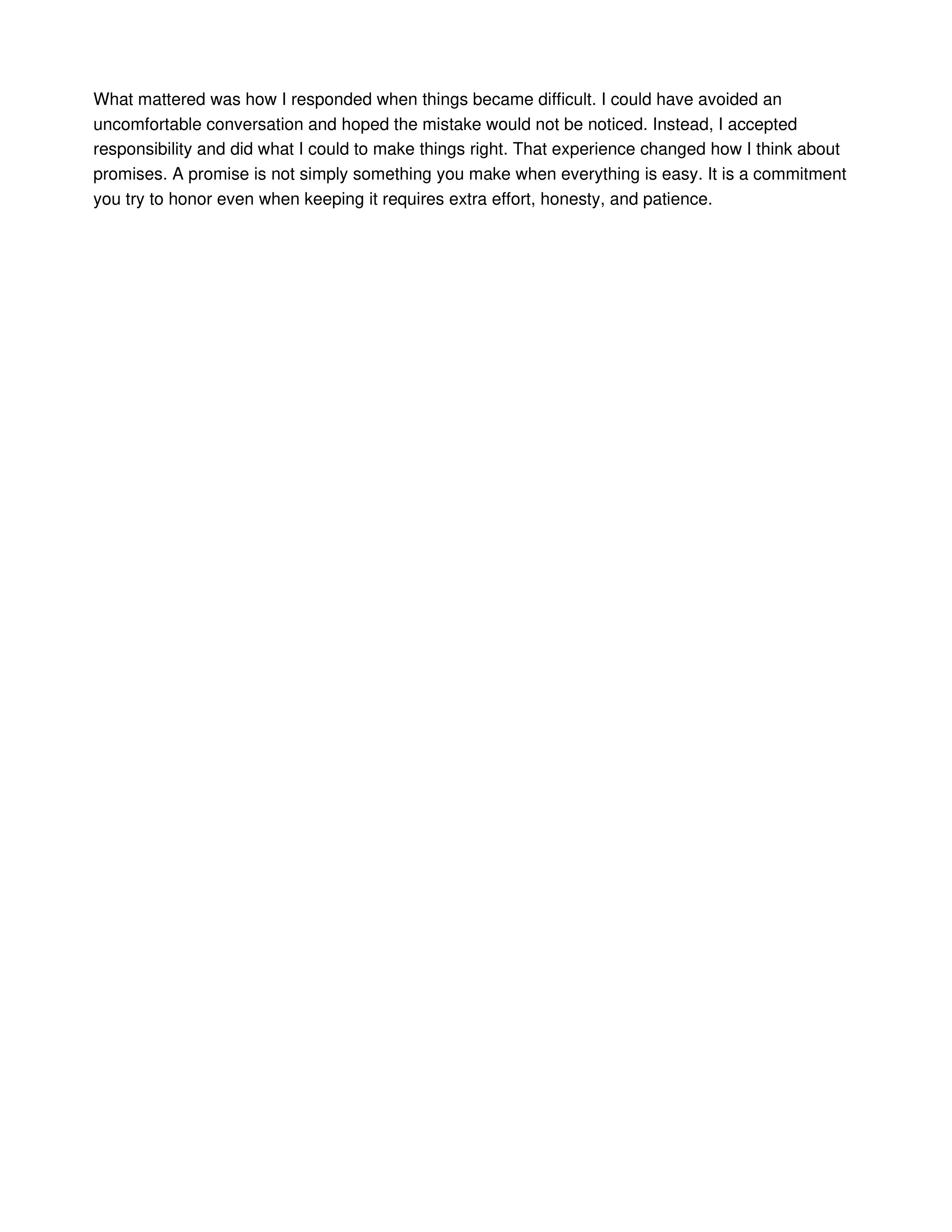 Keeping a Difficult Promise Personal Narrative — page 2