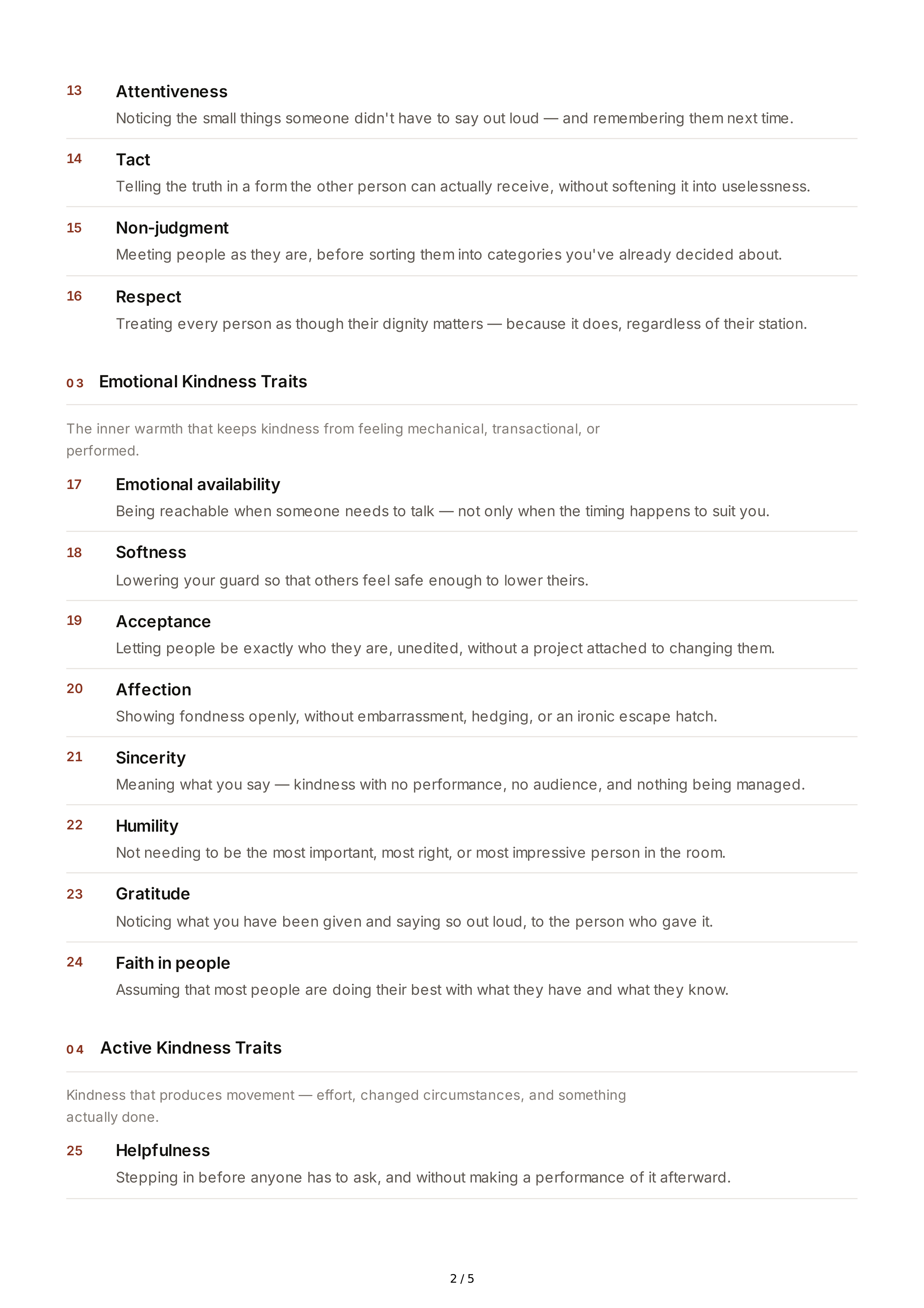 Kindness Personality Traits — page 2