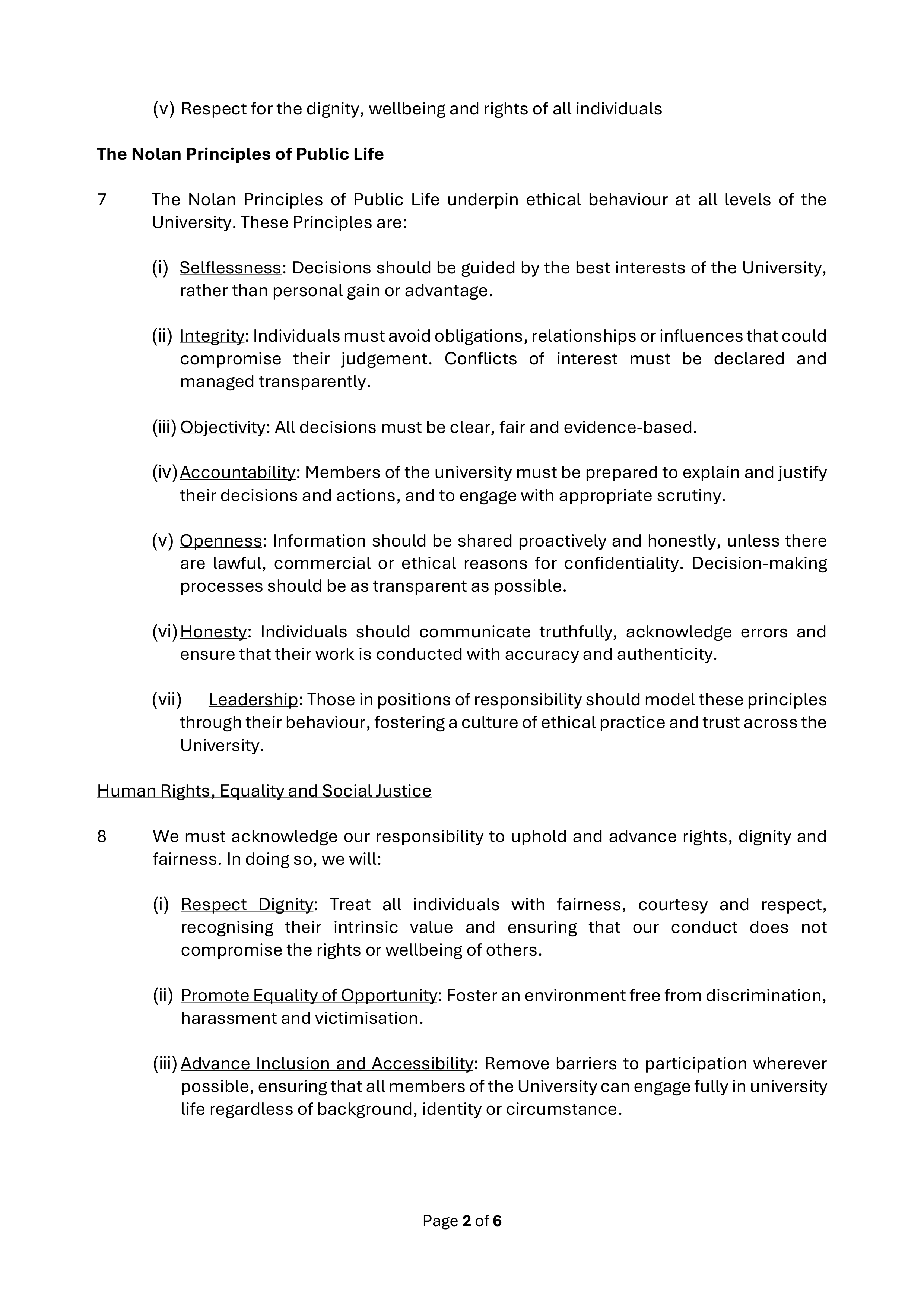 Kingston University Ethics Statement — page 2