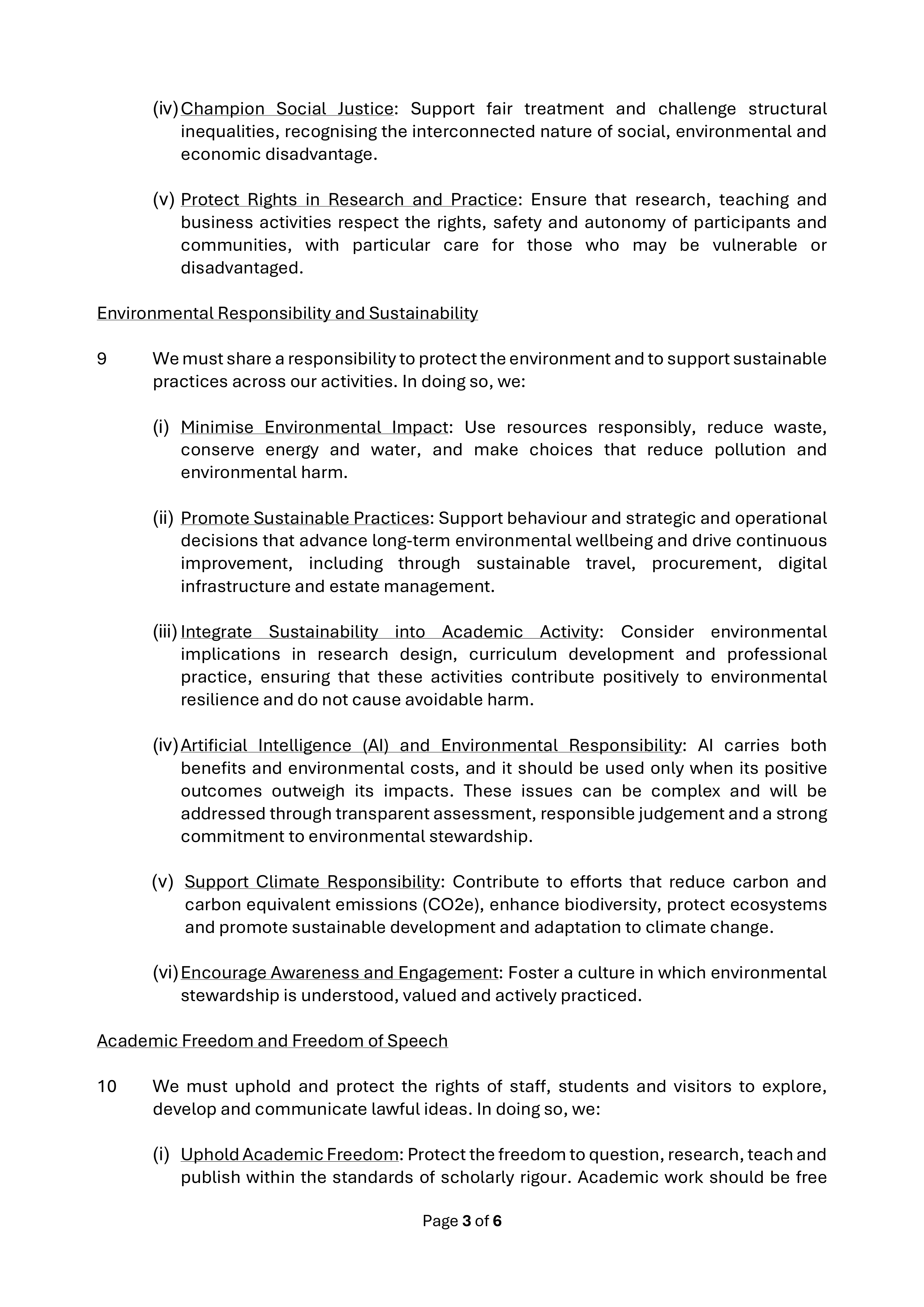 Kingston University Ethics Statement — page 3