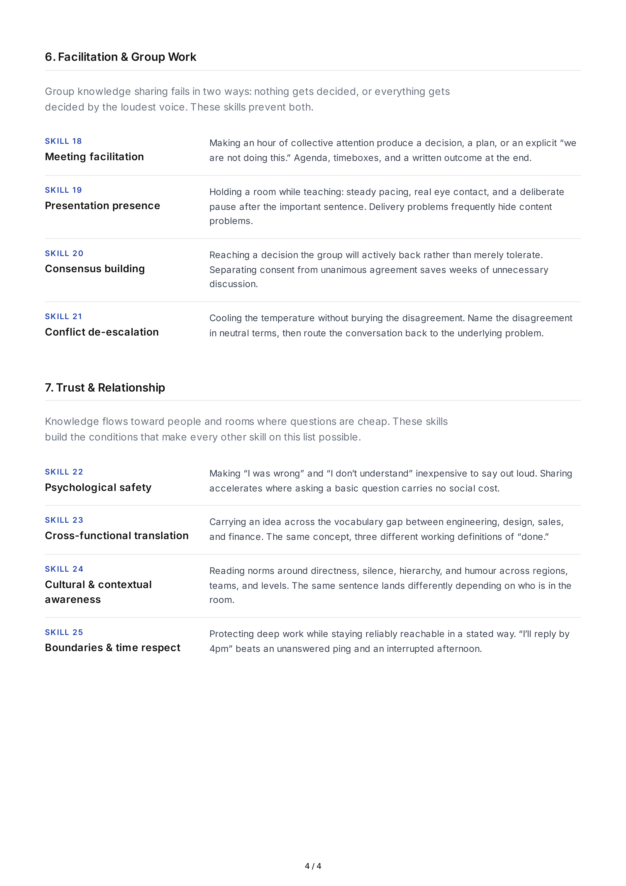 Knowledge Sharing Interpersonal Skills — page 4