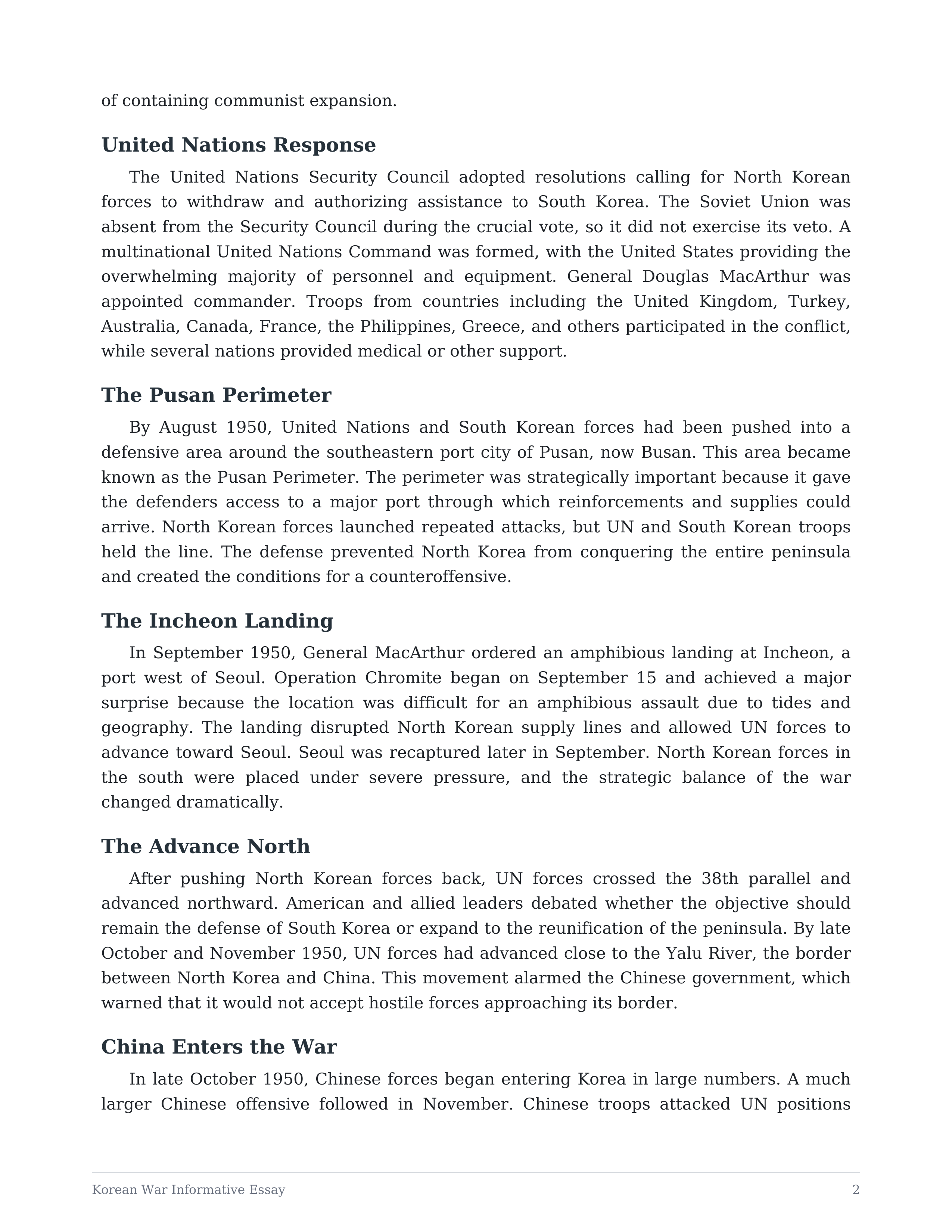 Korean War Informative Essay — page 2