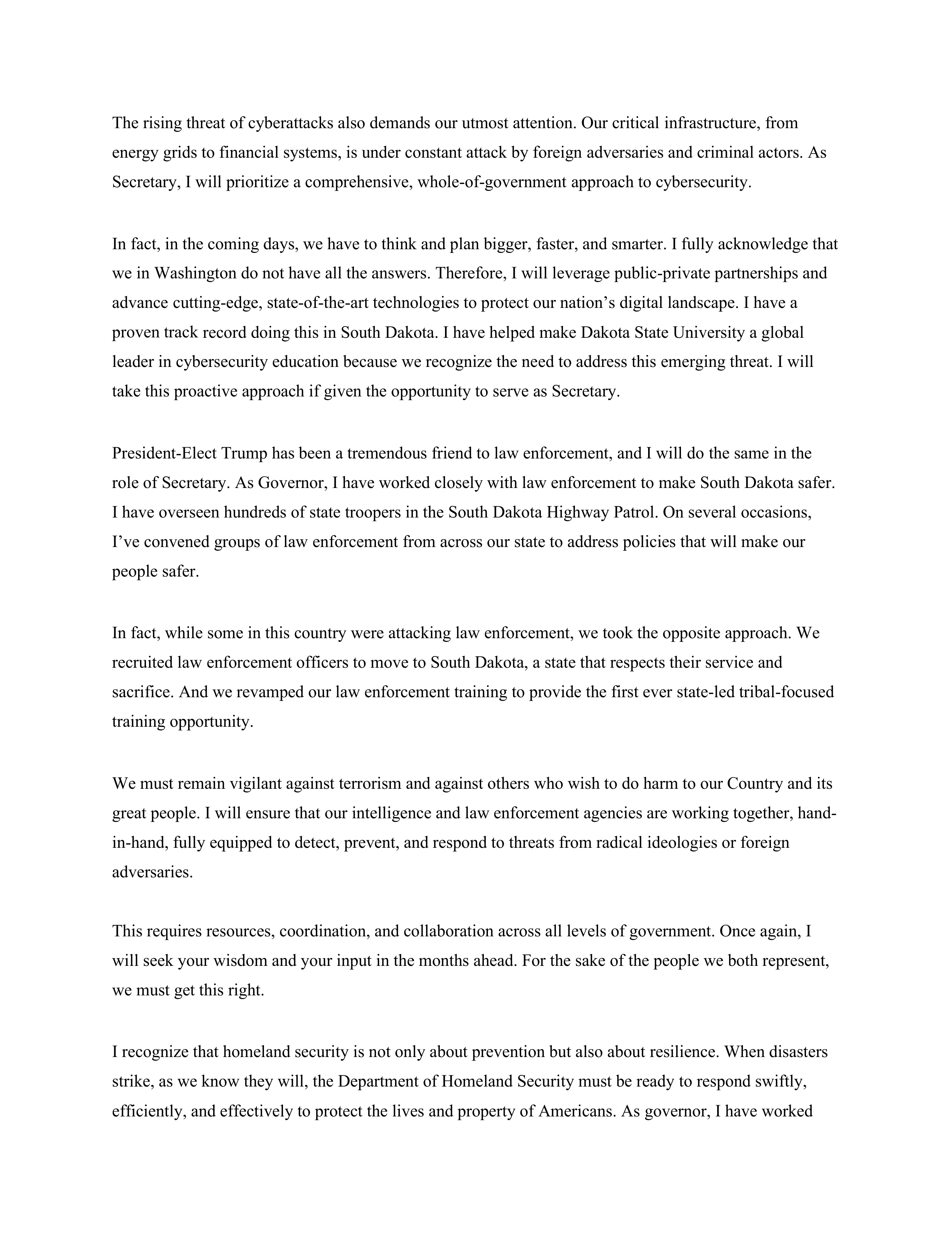 Kristi Noem DHS Confirmation Opening Statement — page 3