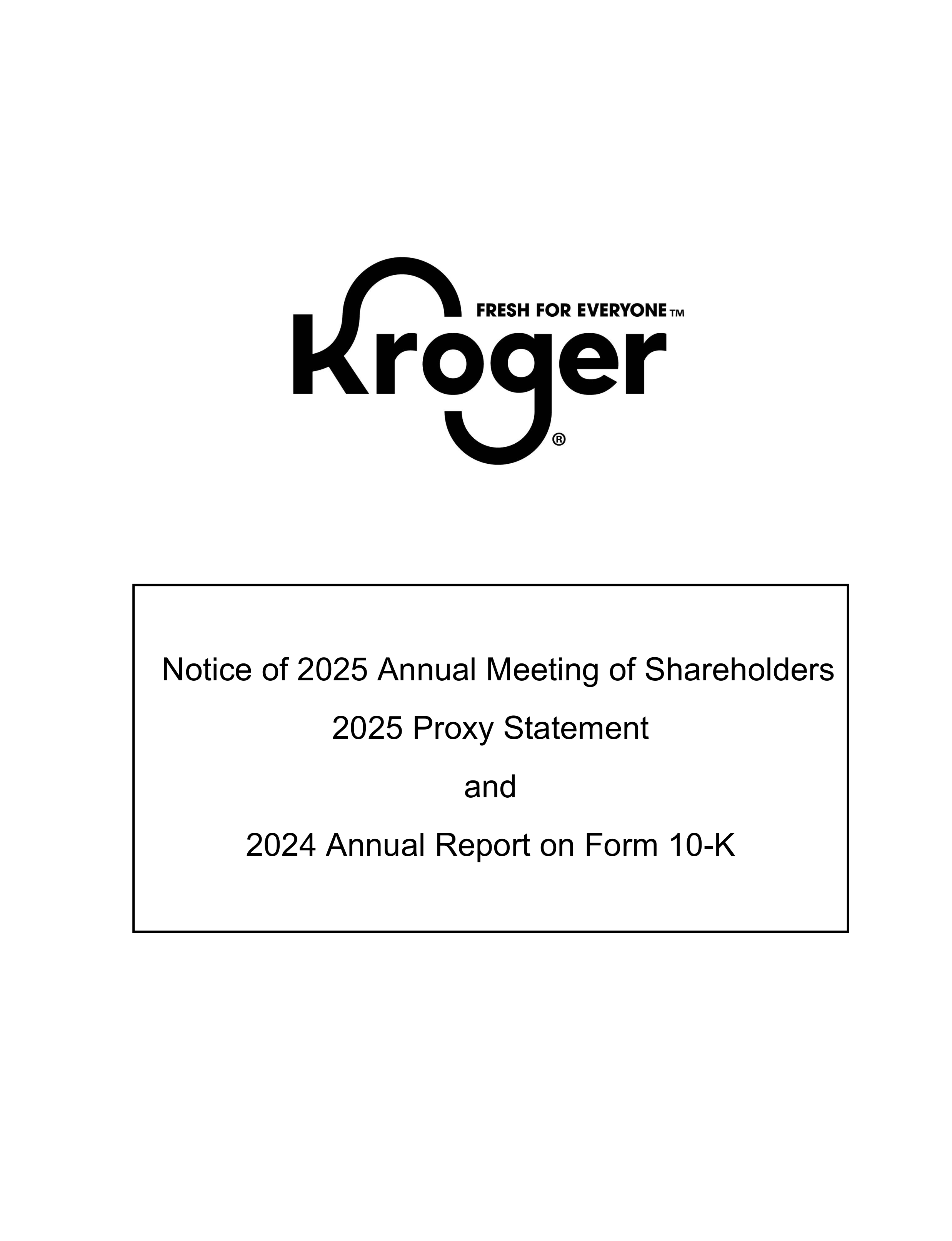 Kroger Annual Report — page 1
