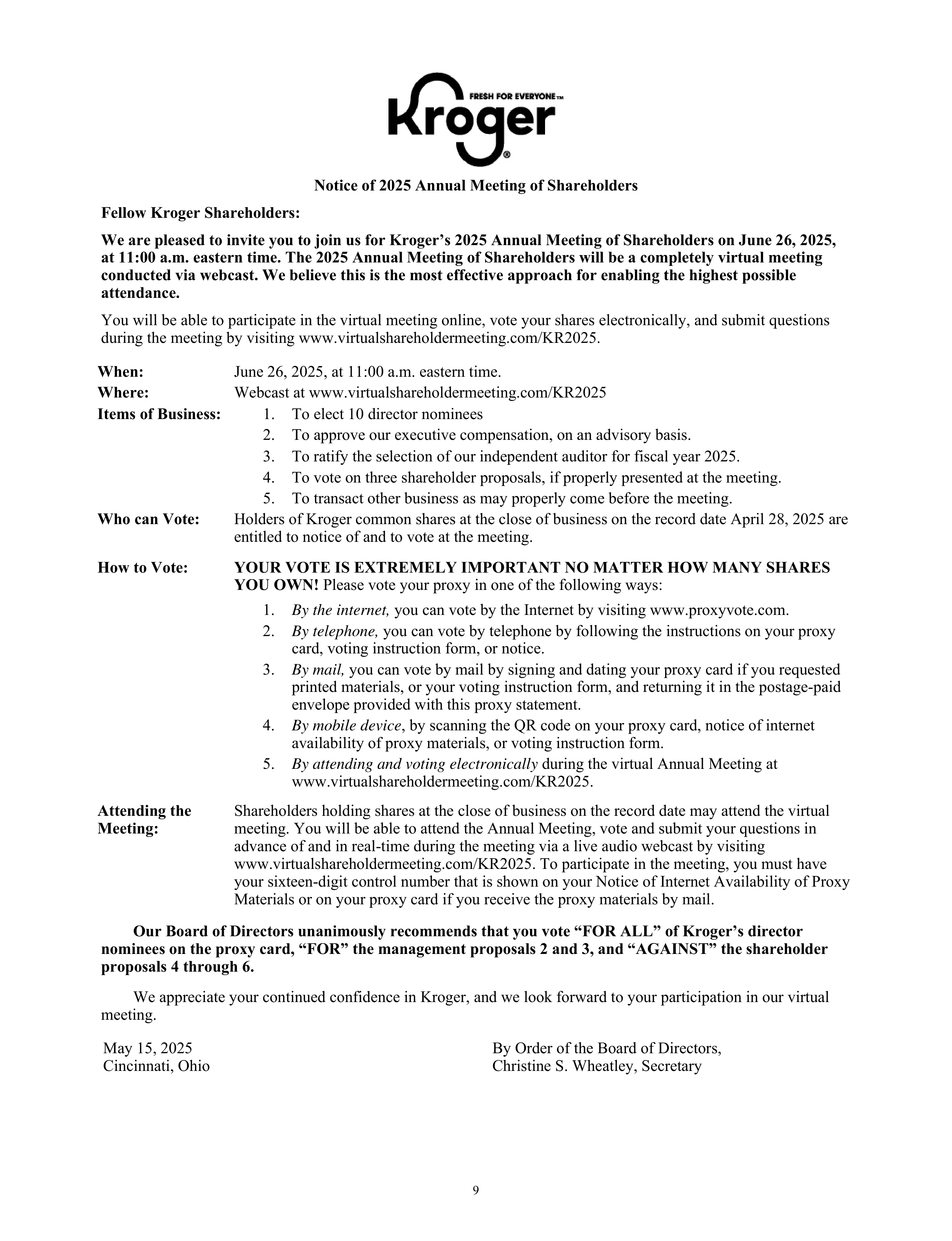 Kroger Annual Report — page 11