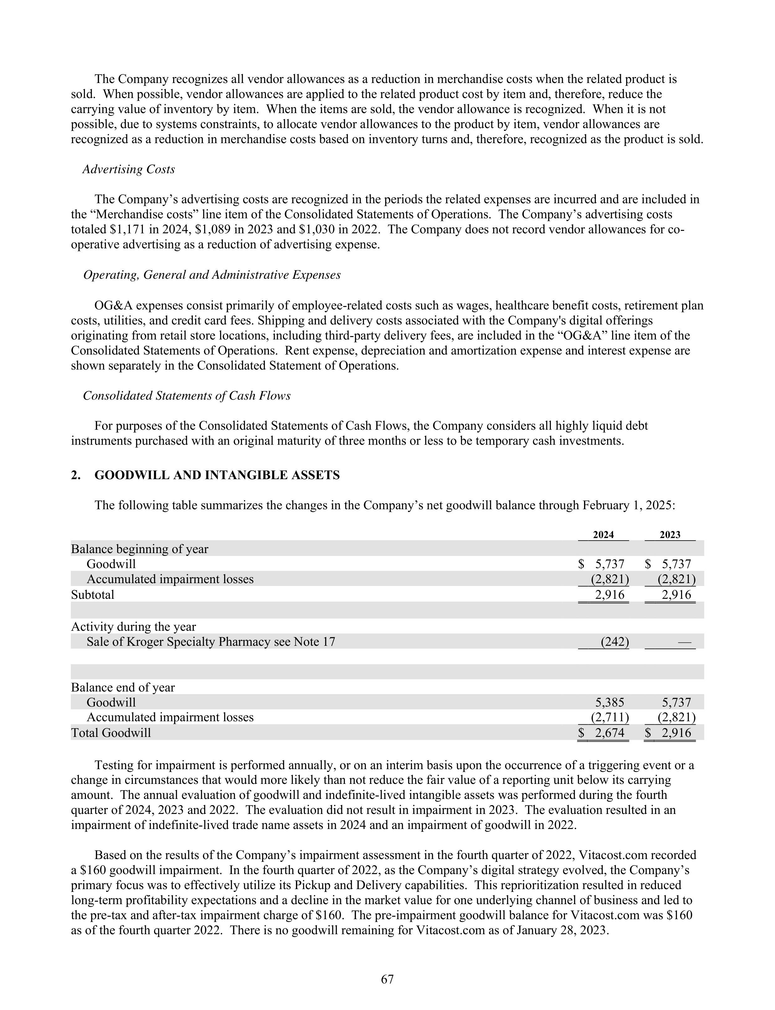Kroger Annual Report — page 161
