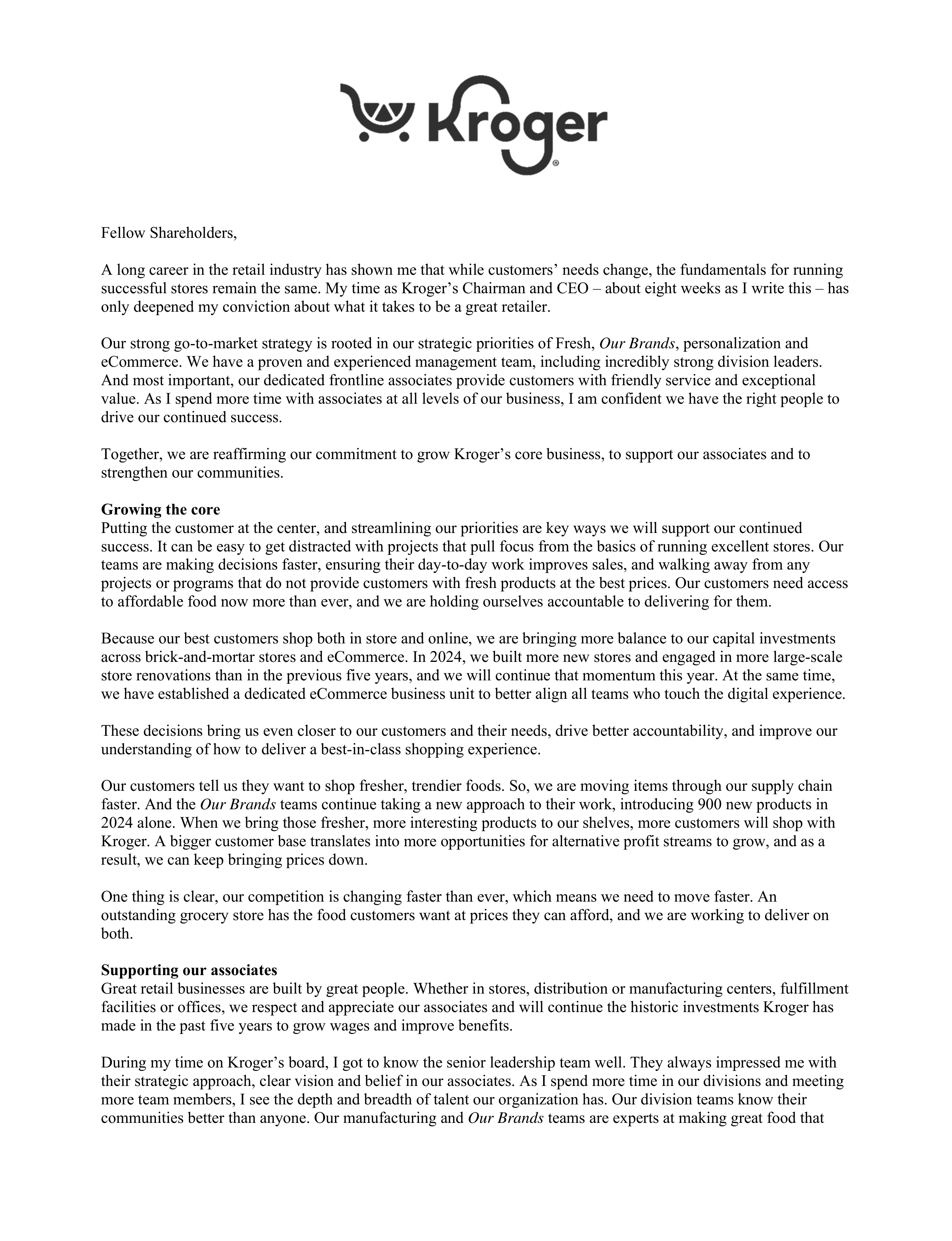 Kroger Annual Report — page 3