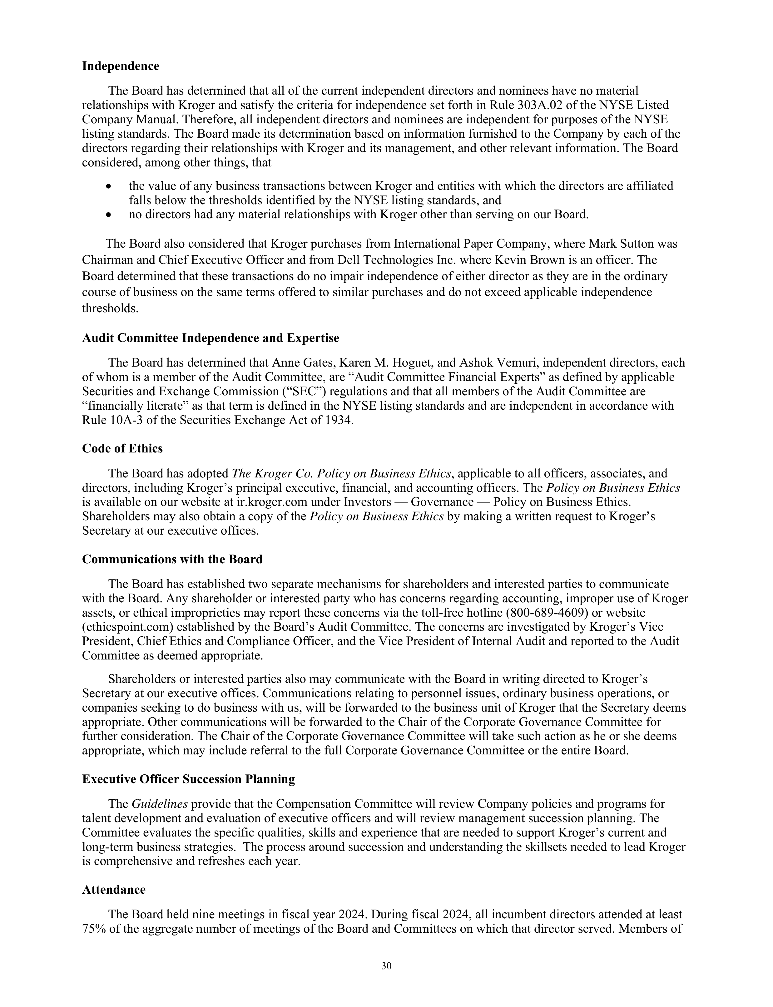Kroger Annual Report — page 32