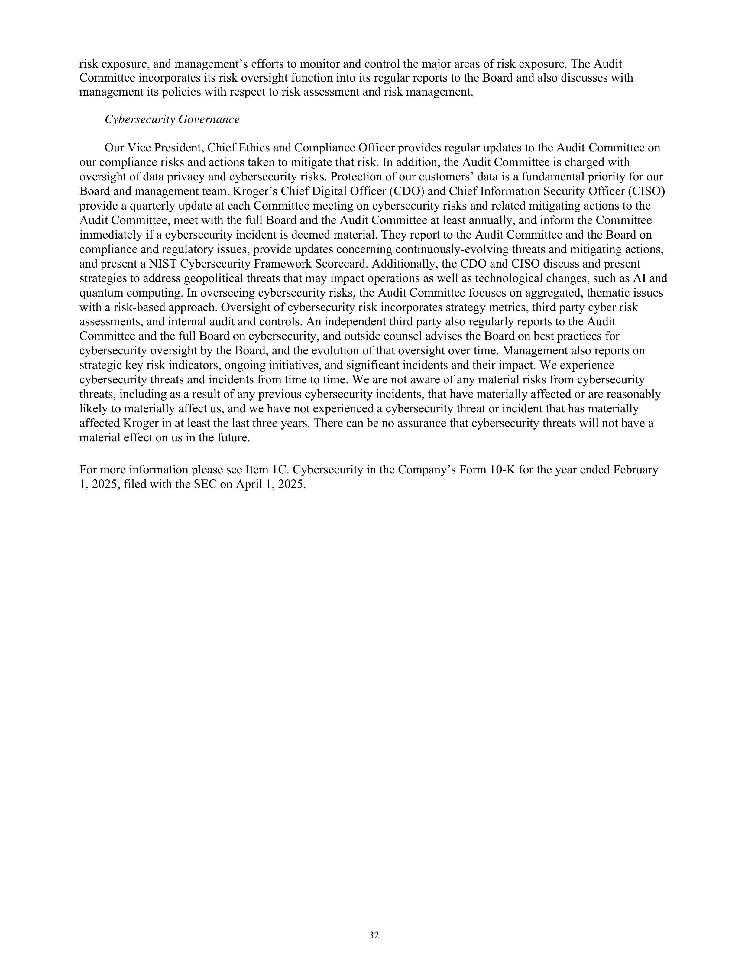 Kroger Annual Report — page 34