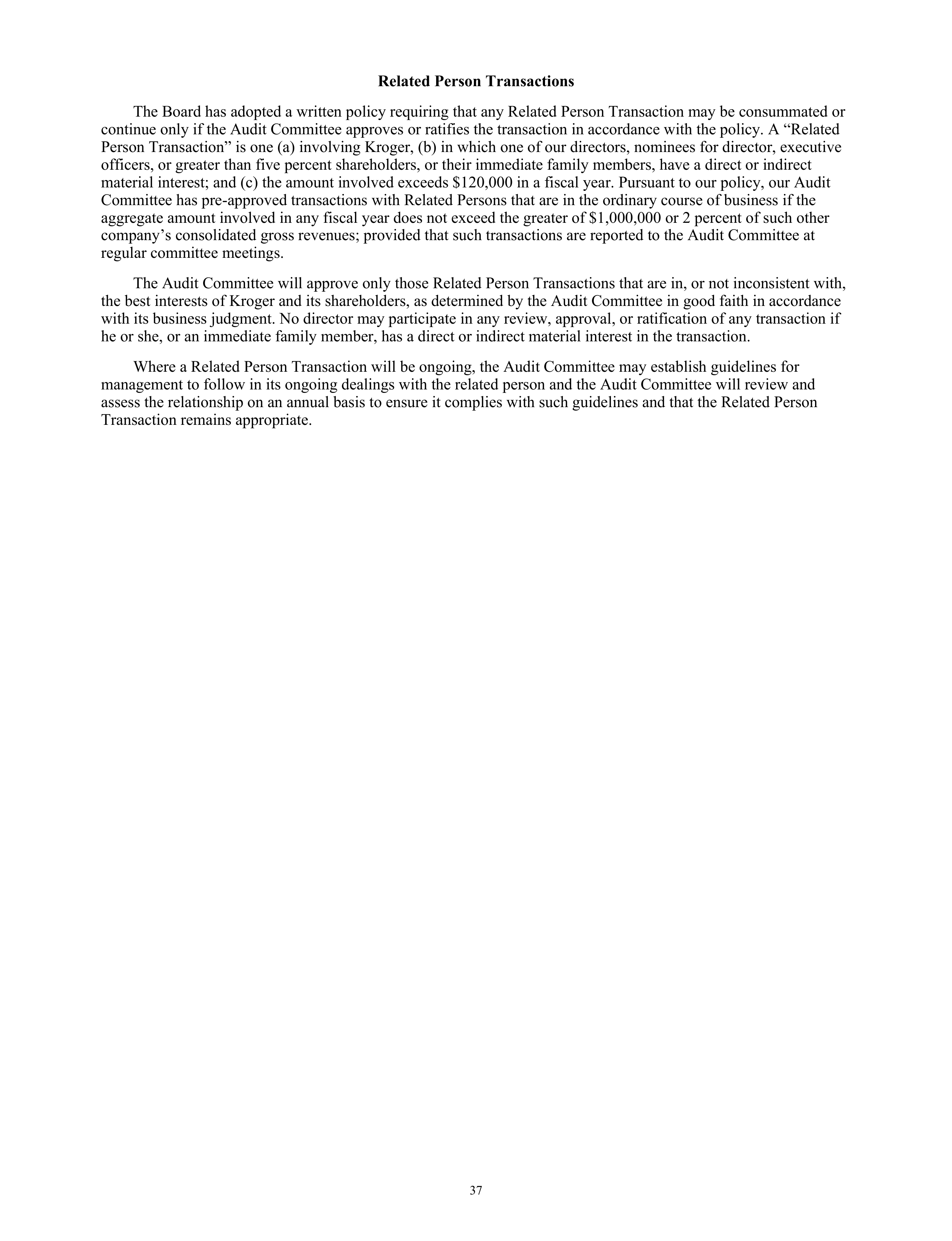Kroger Annual Report — page 39