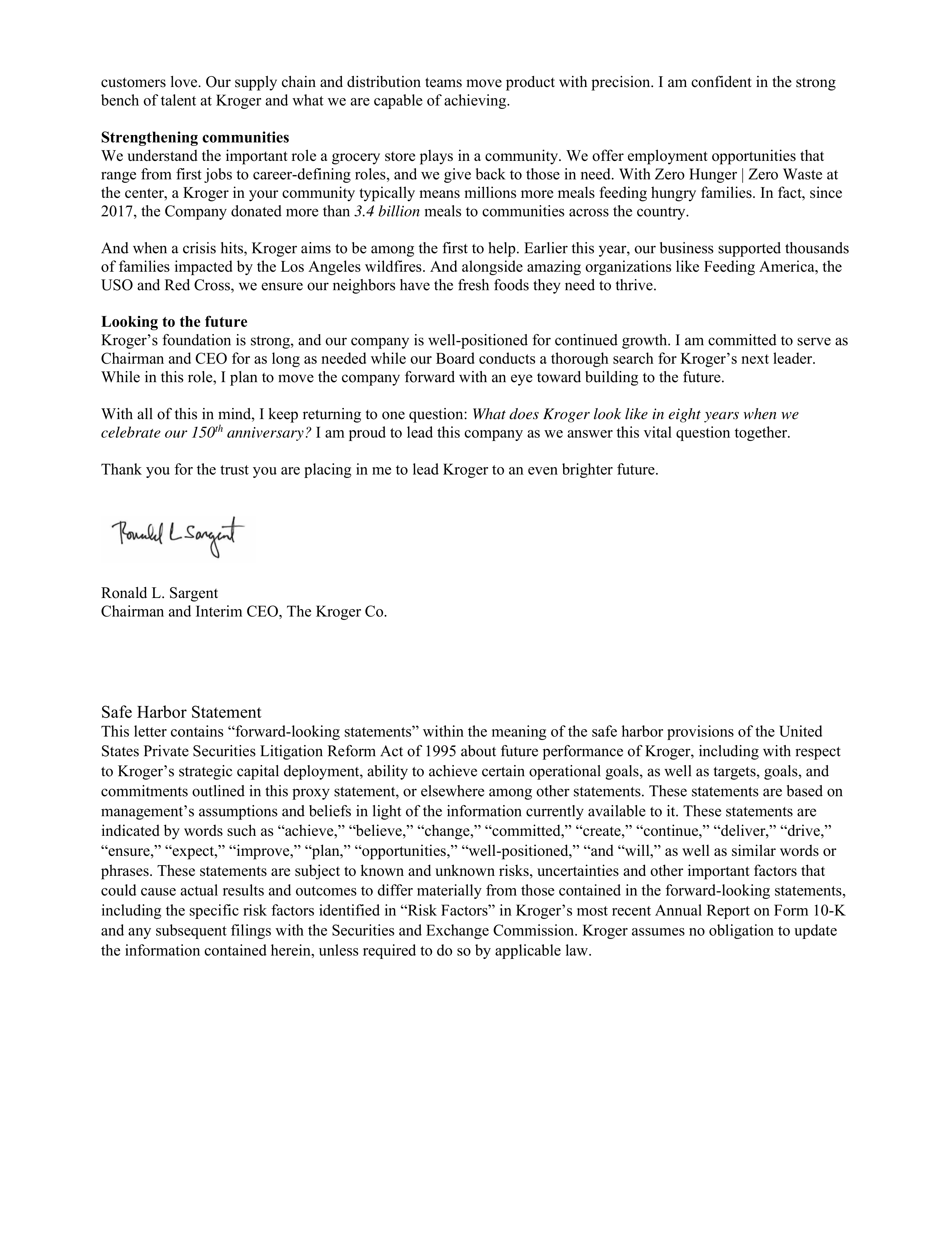 Kroger Annual Report — page 4