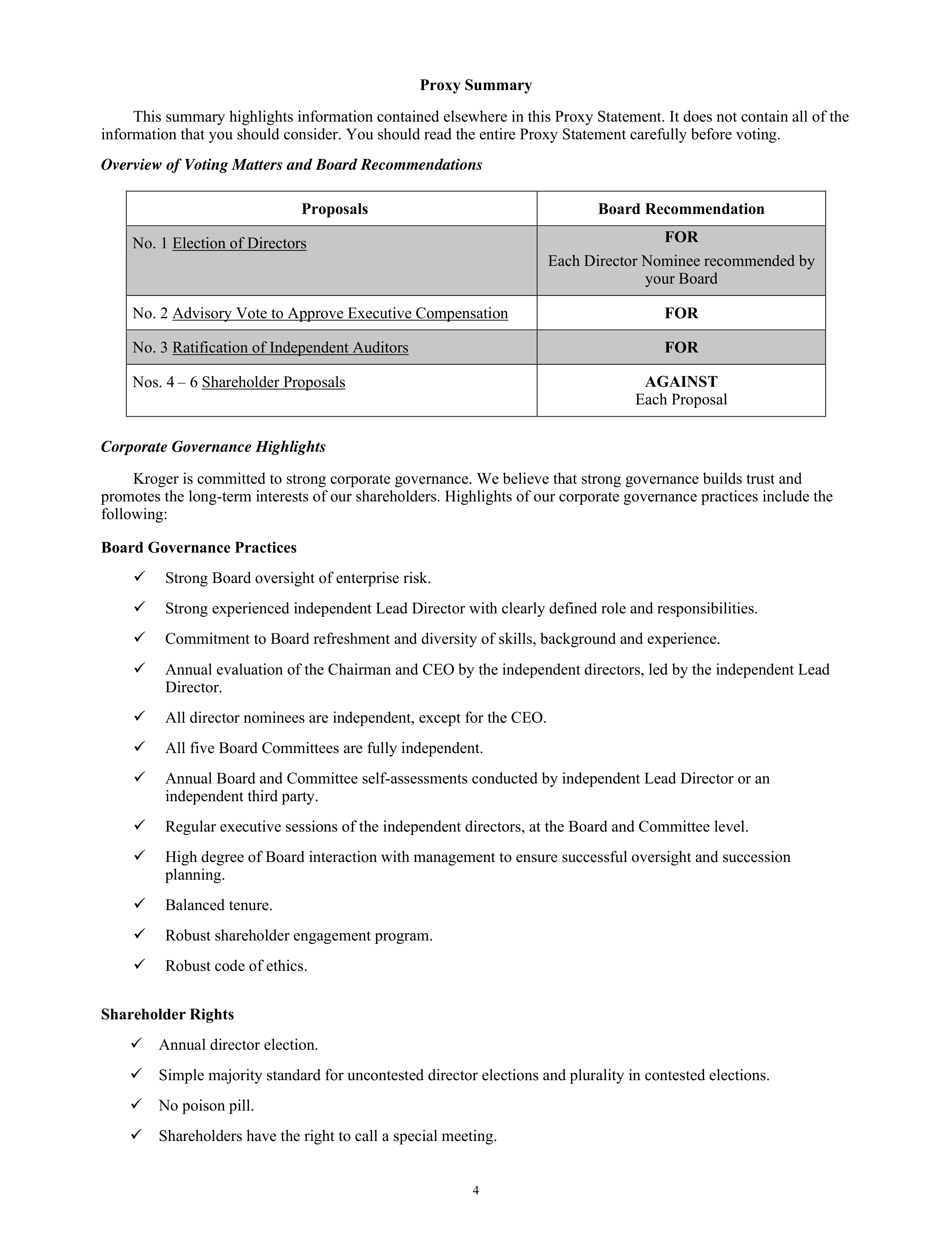 Kroger Annual Report — page 6