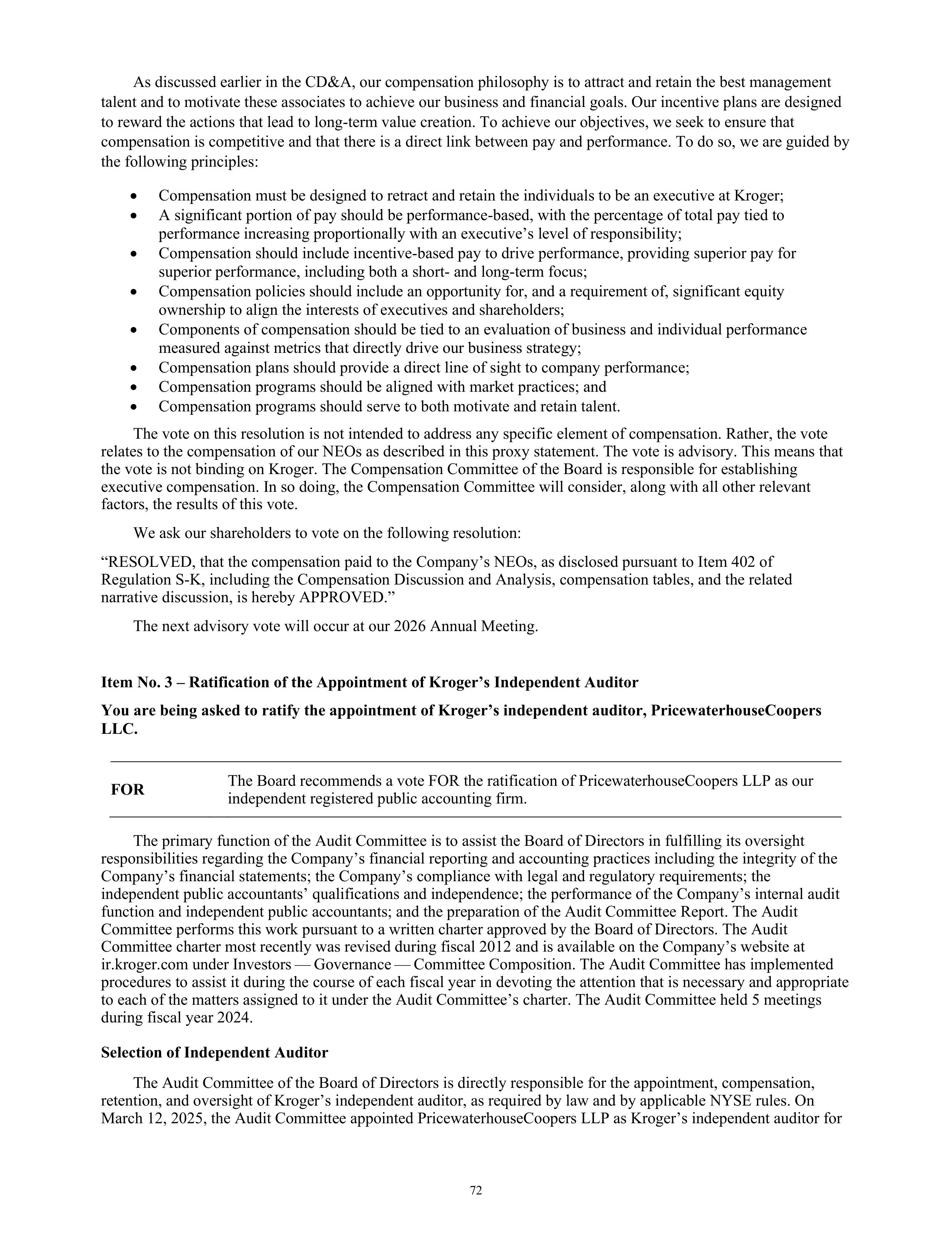 Kroger Annual Report — page 74