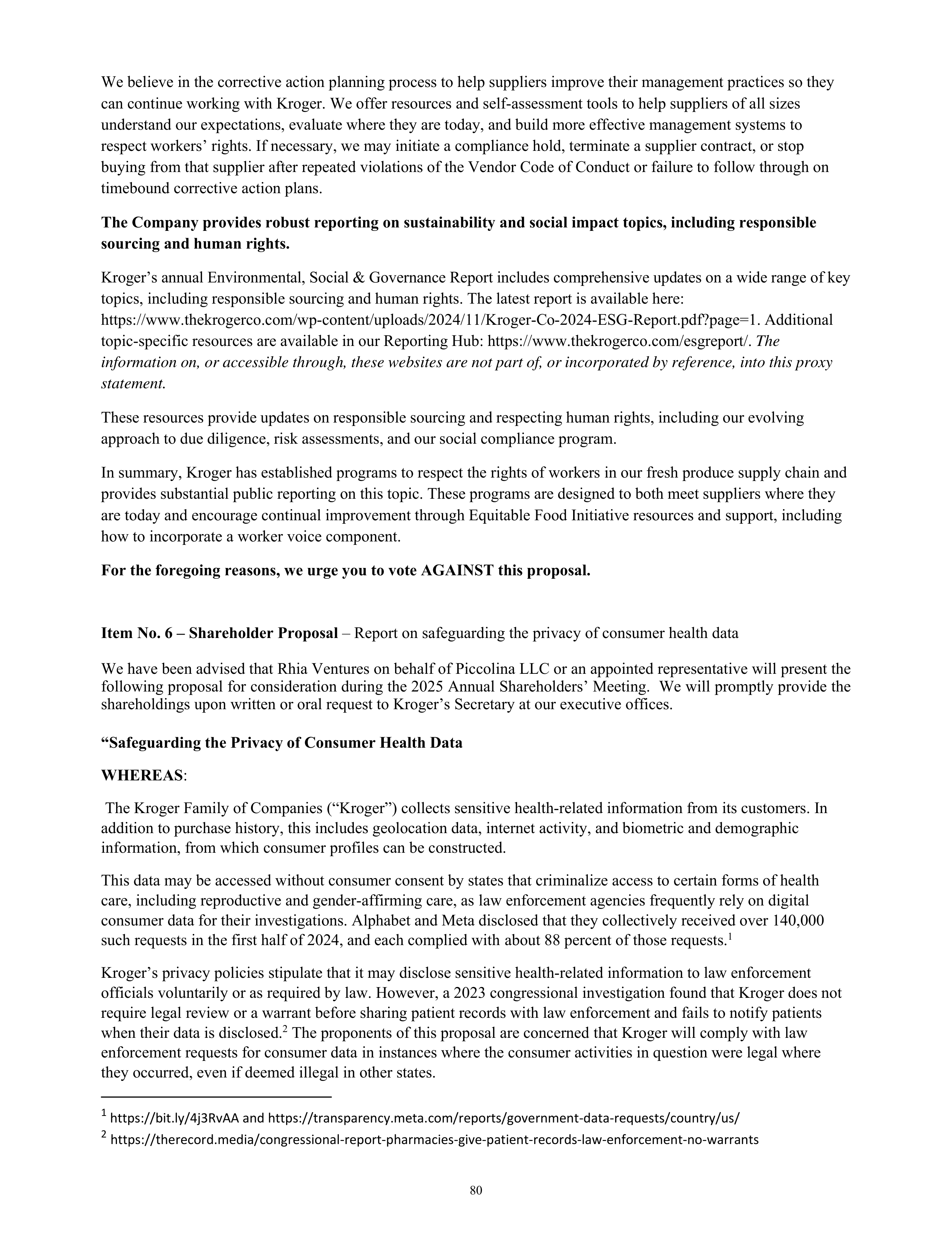 Kroger Annual Report — page 82