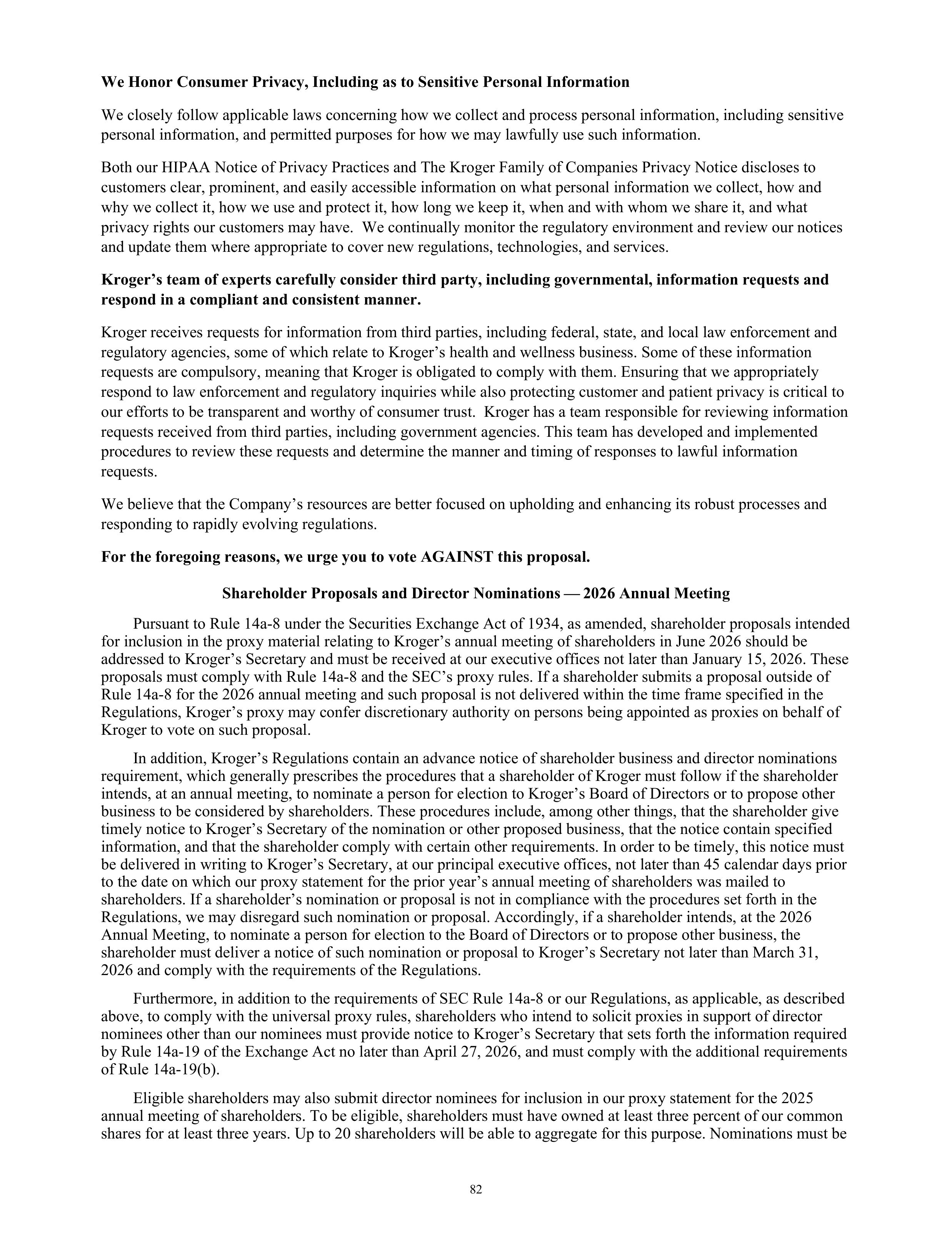 Kroger Annual Report — page 84