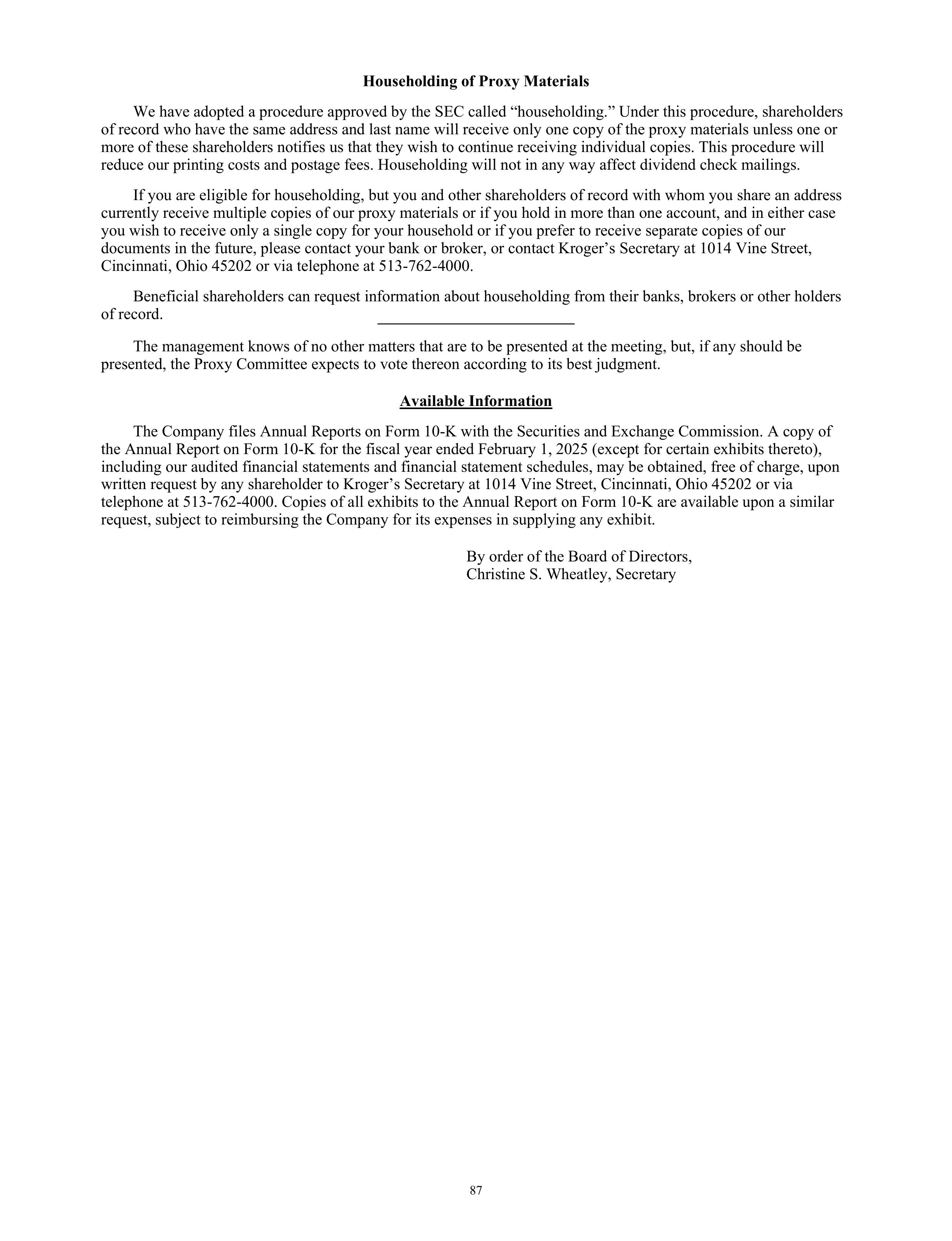 Kroger Annual Report — page 89