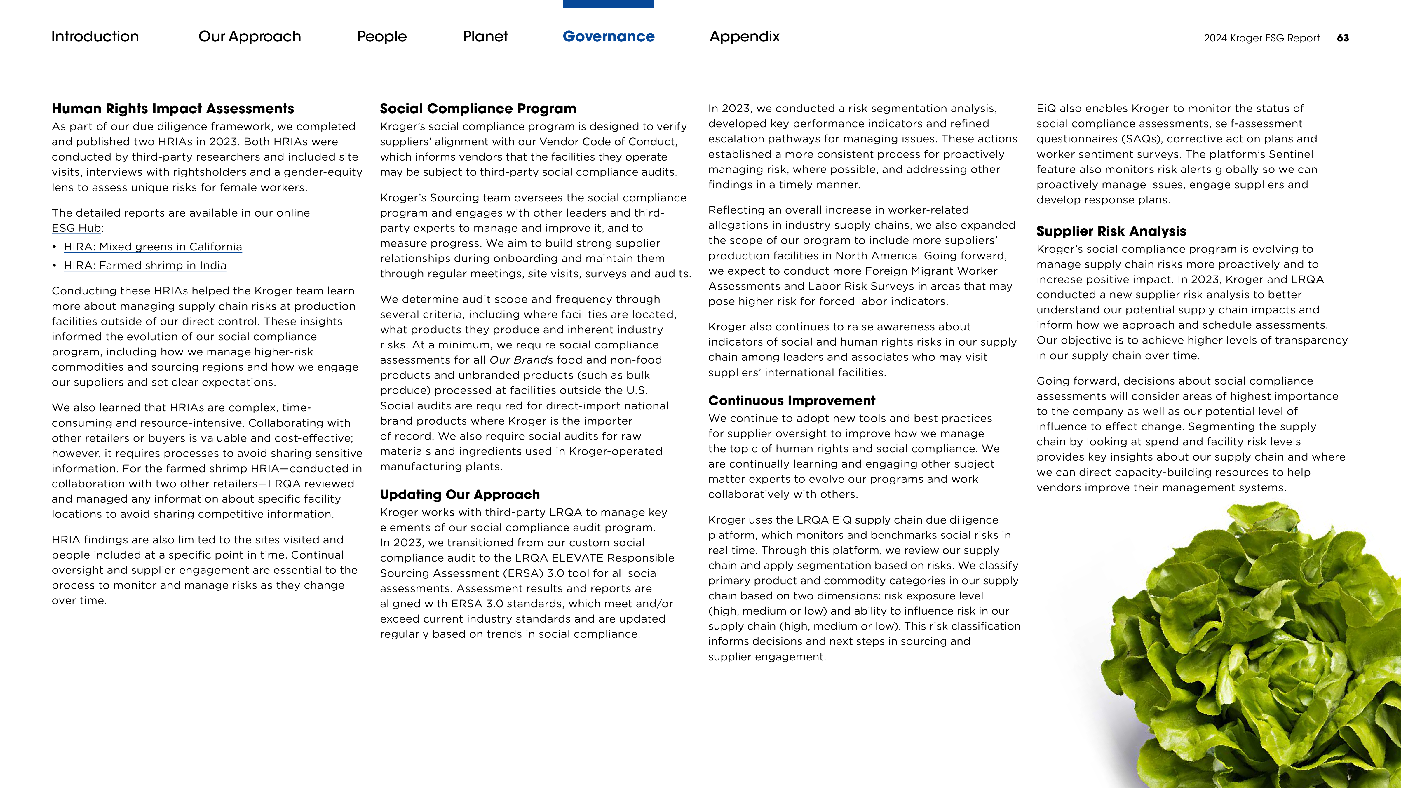 Kroger ESG Report — page 63