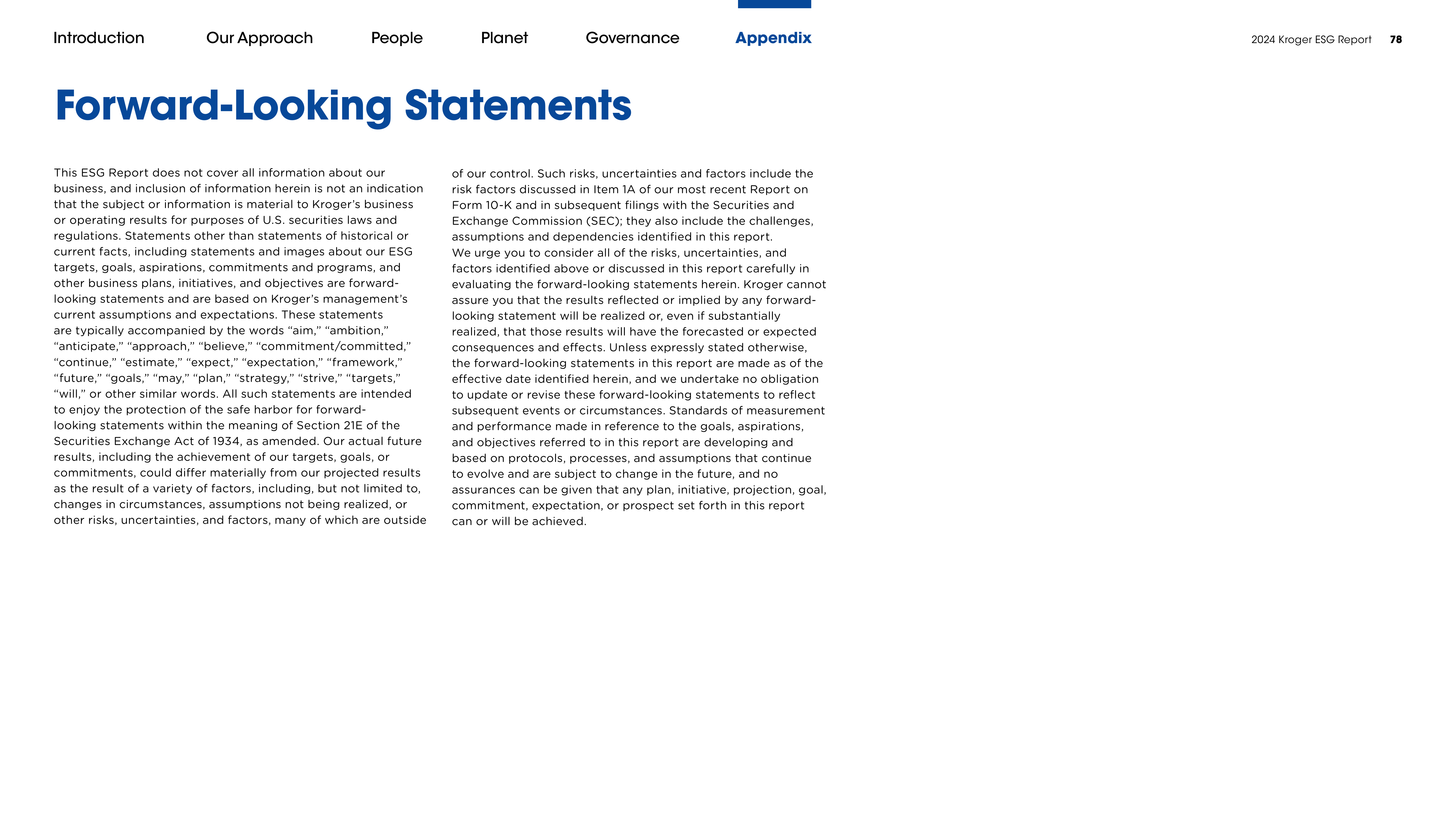 Kroger ESG Report — page 78