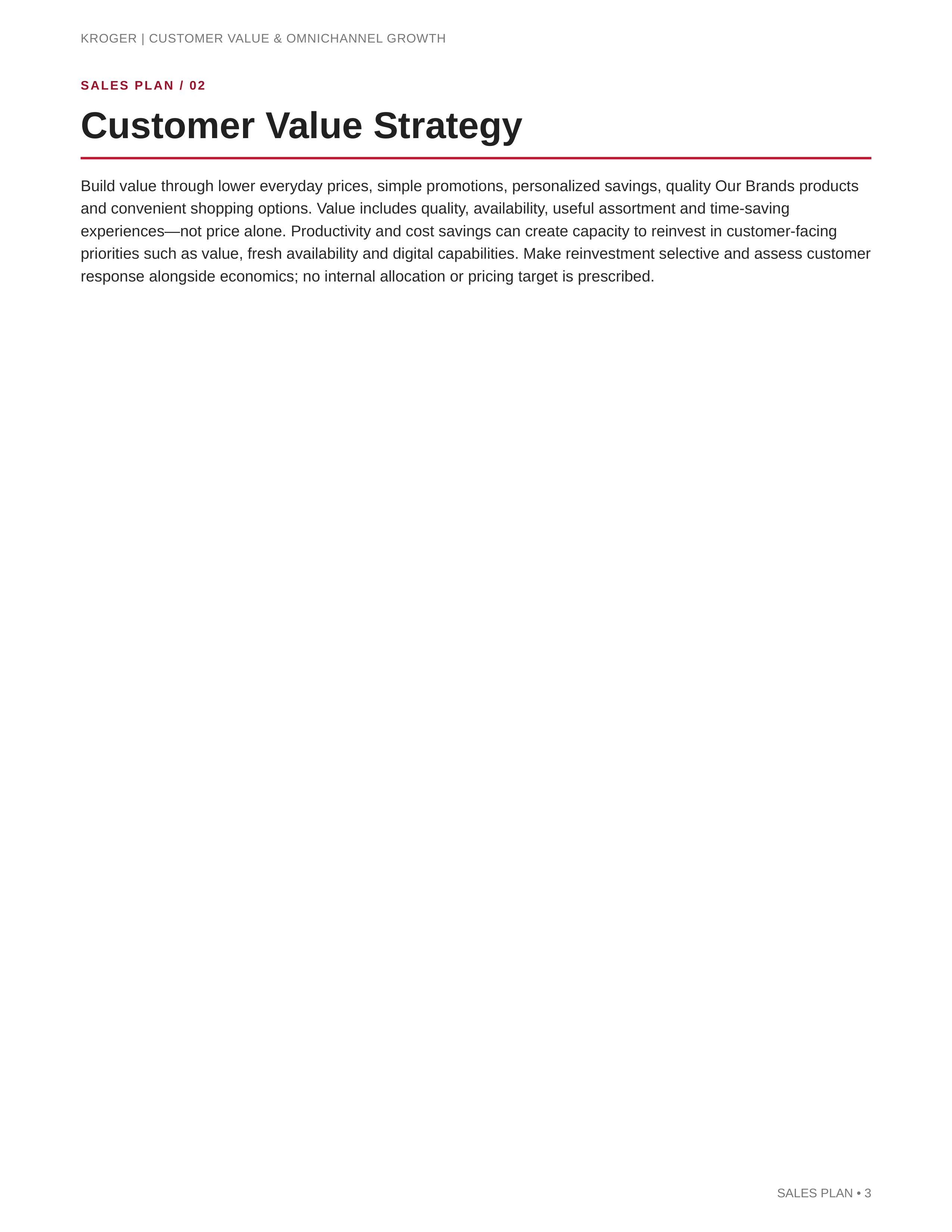 Kroger Customer Value & Omnichannel Growth Sales Plan — page 3