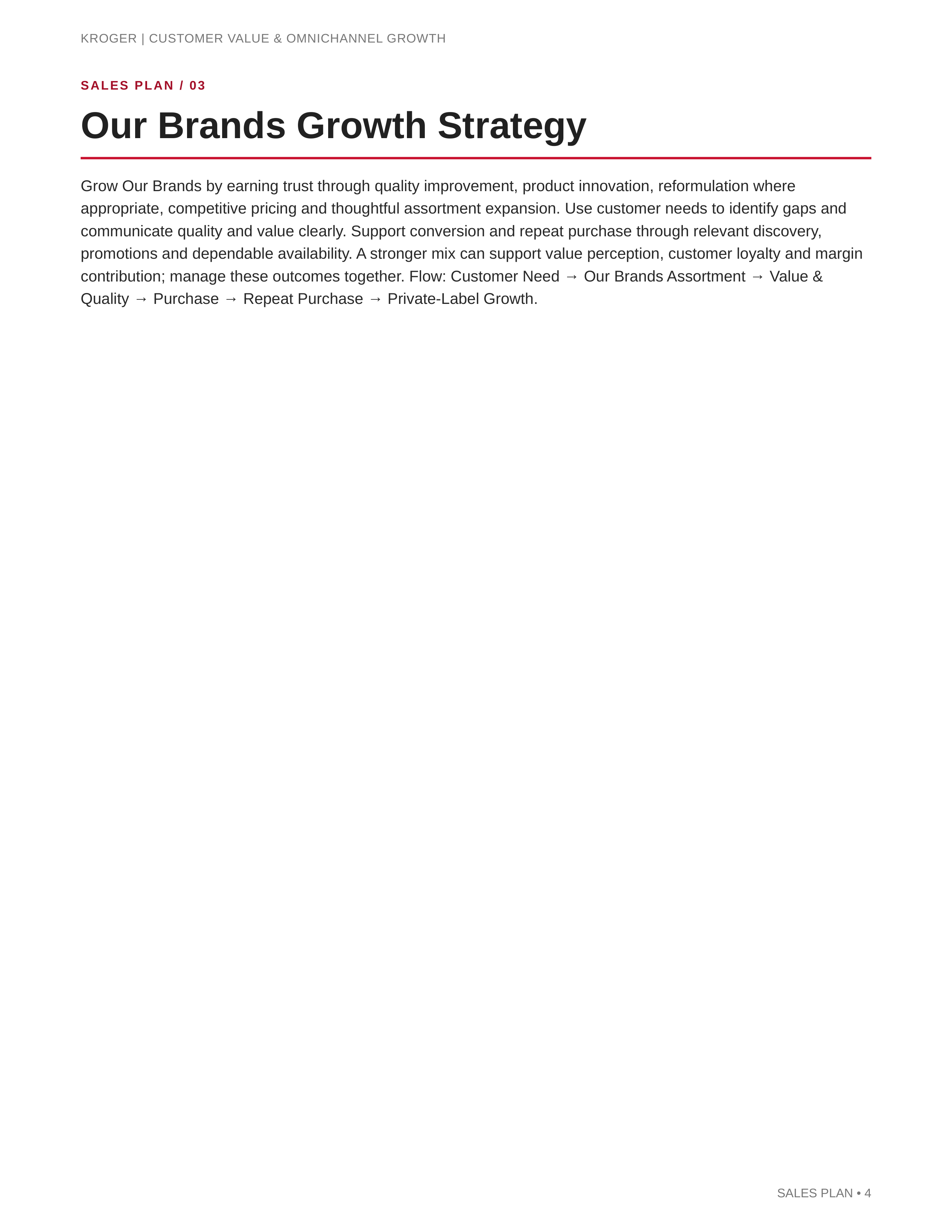 Kroger Customer Value & Omnichannel Growth Sales Plan — page 4