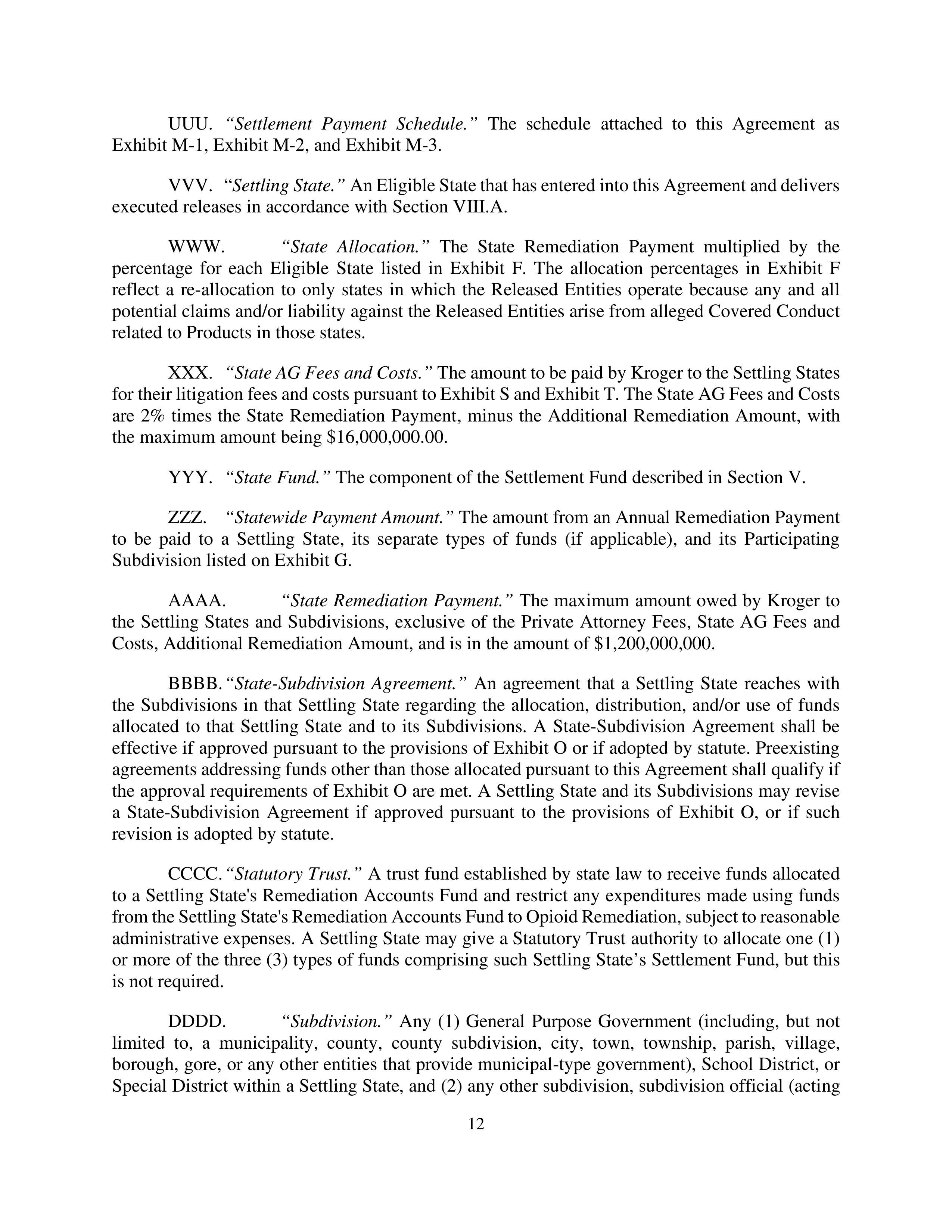 Kroger Multistate Settlement Agreement — page 11
