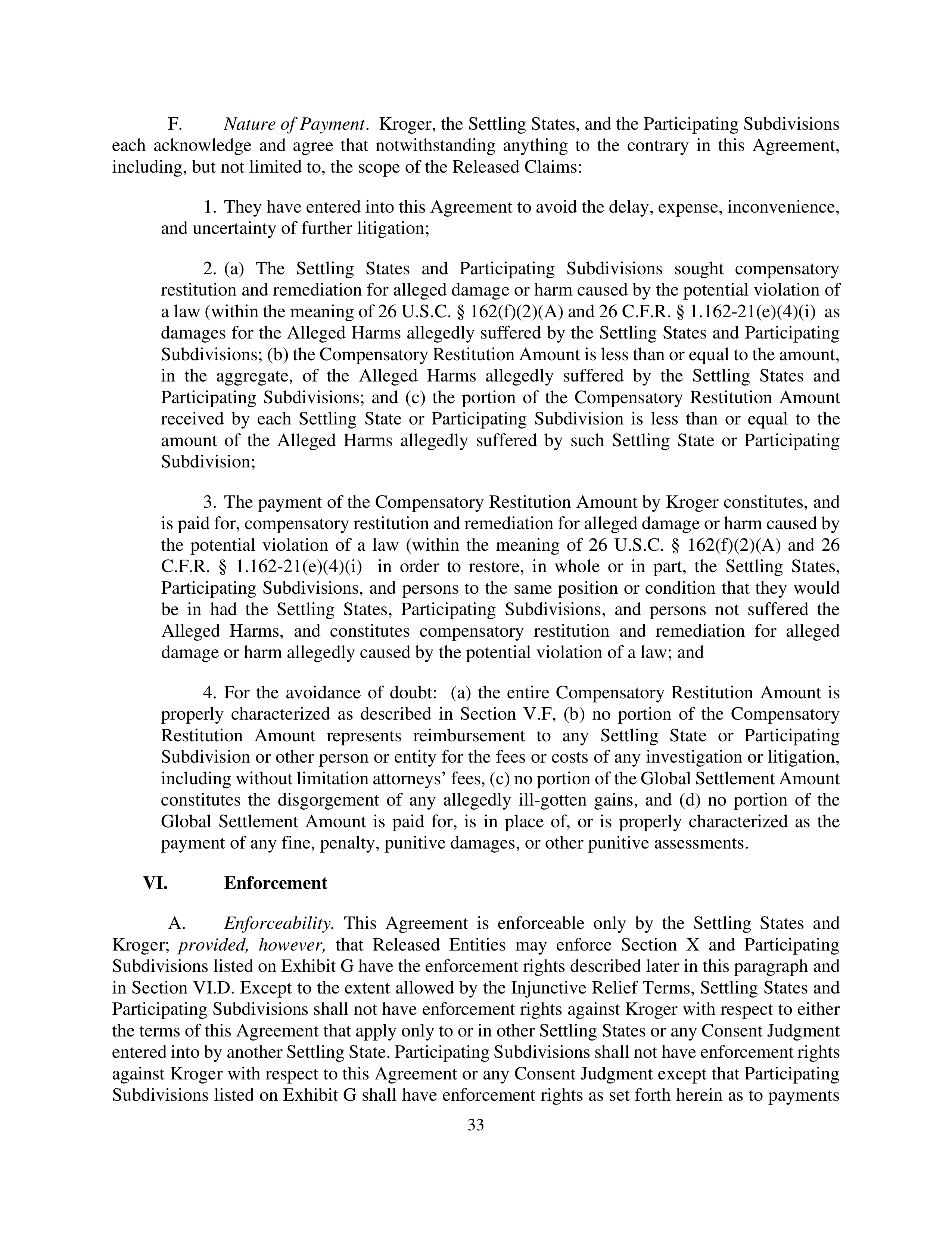 Kroger Multistate Settlement Agreement — page 32